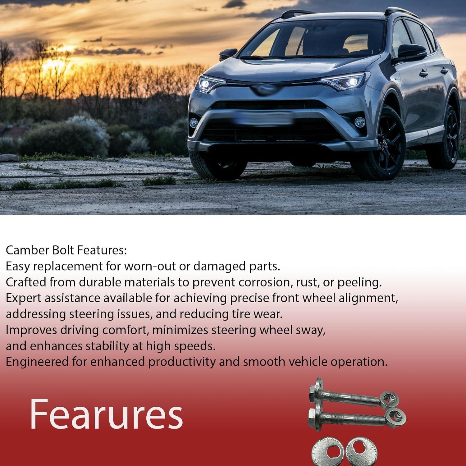 Pernos de Alineación Excéntrica HLVEAUTO para Camber Toyota