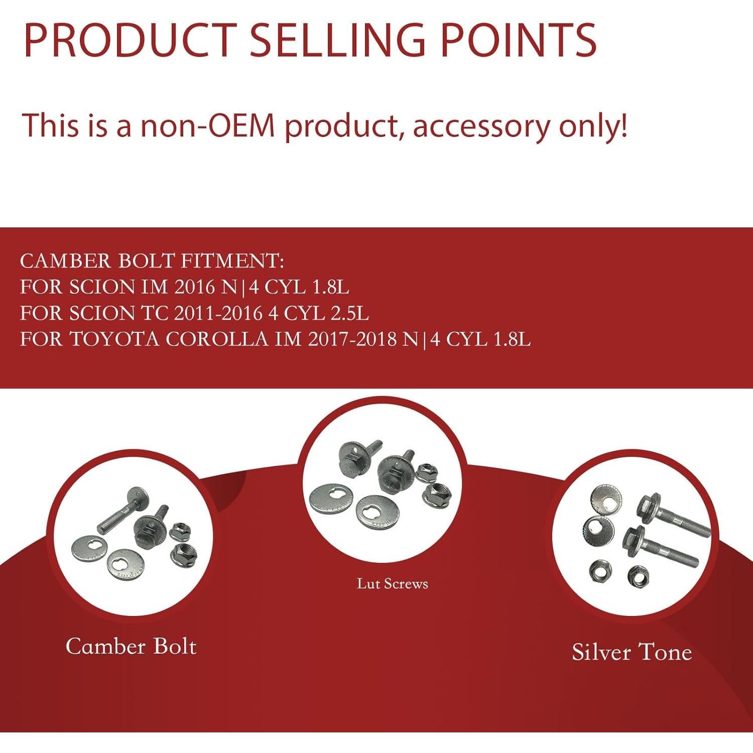 Pernos de Alineación Excéntrica HLVEAUTO para Camber Toyota