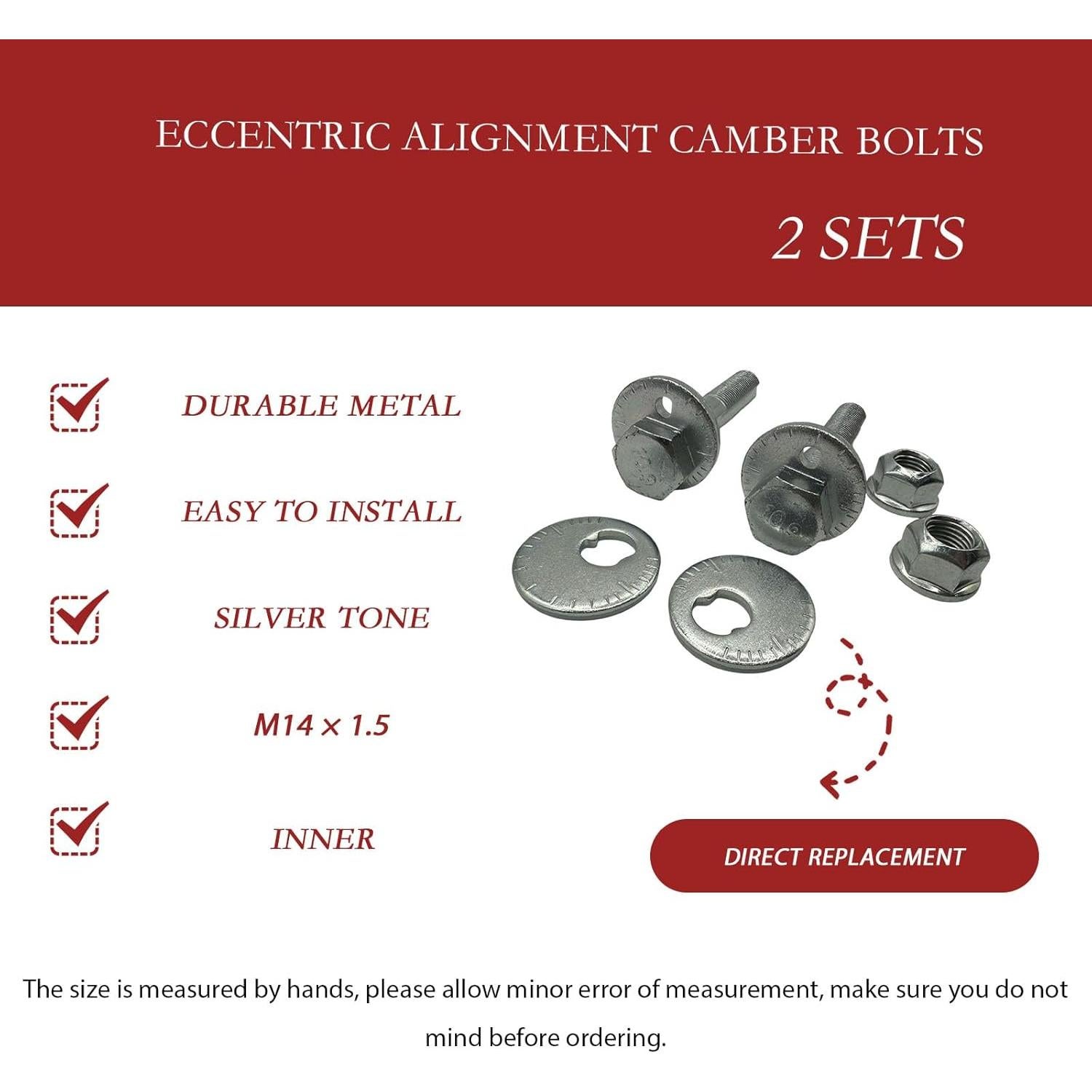 Pernos de Alineación Excéntrica HLVEAUTO para Camber Toyota