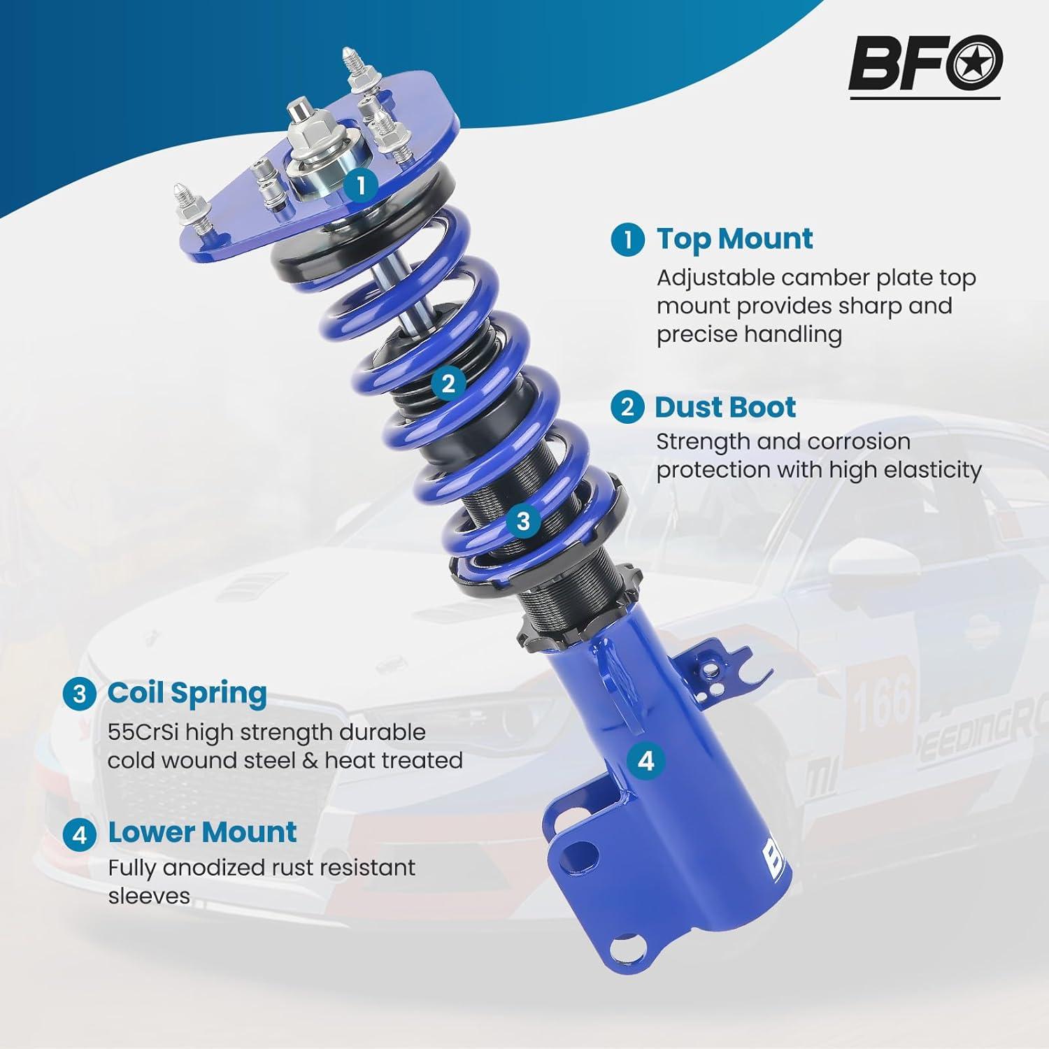 Coilovers BFO Ajustables para Toyota Corolla y Matrix 2009-2019
