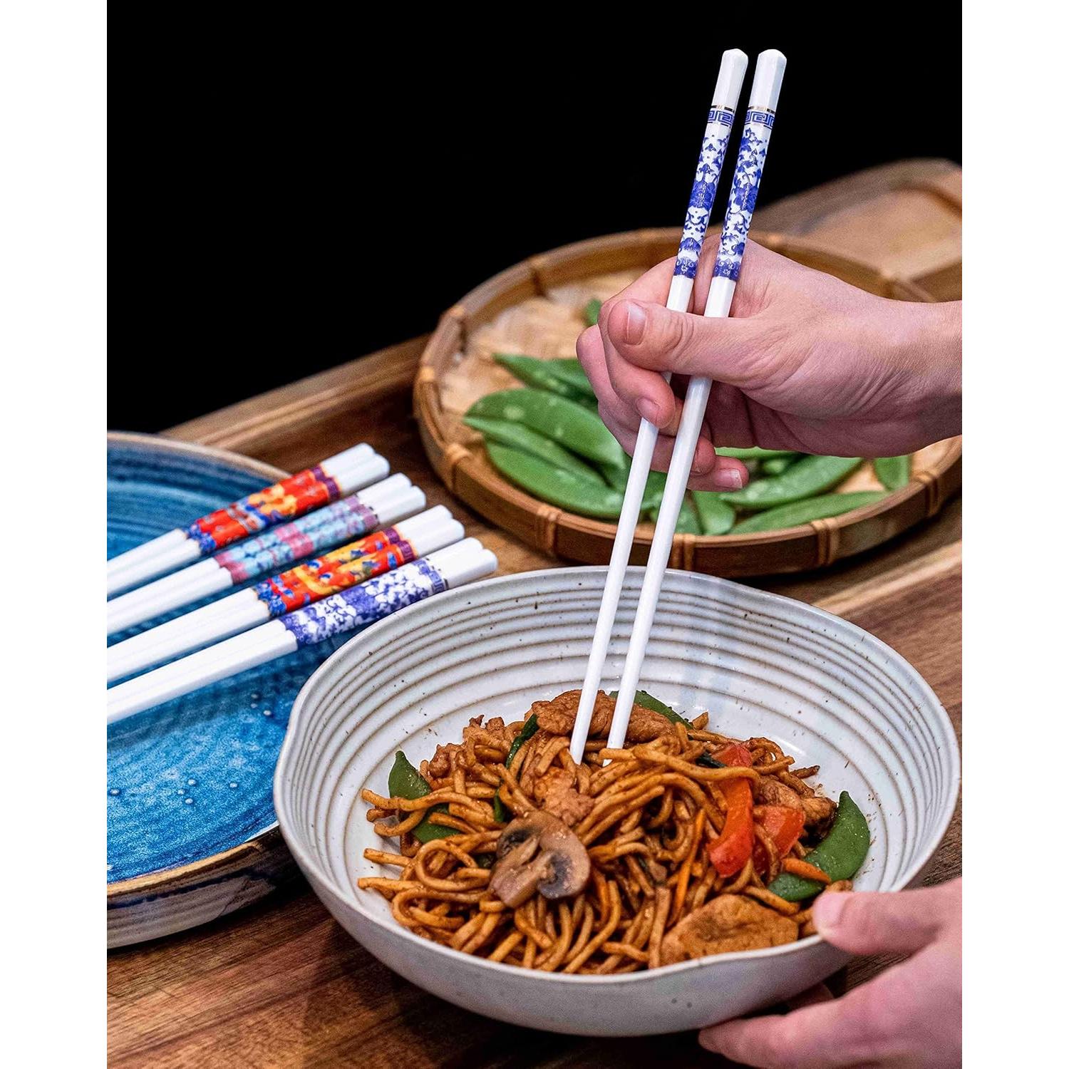 Palillos de Porcelana Azul Souped Up - 22.86 cm, Apto Lavavajillas