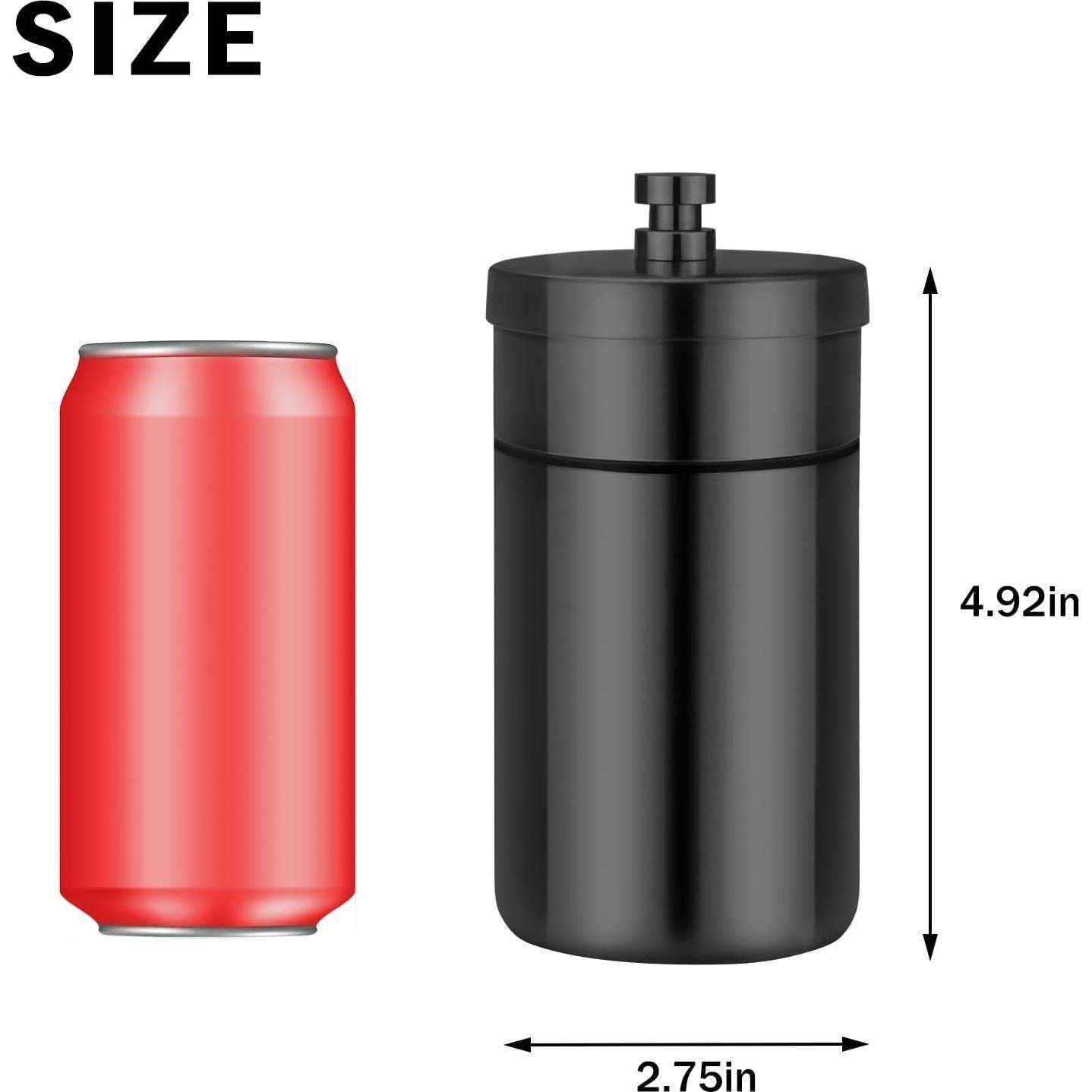 Cenicero de coche portátil Cgaplus acero inoxidable negro