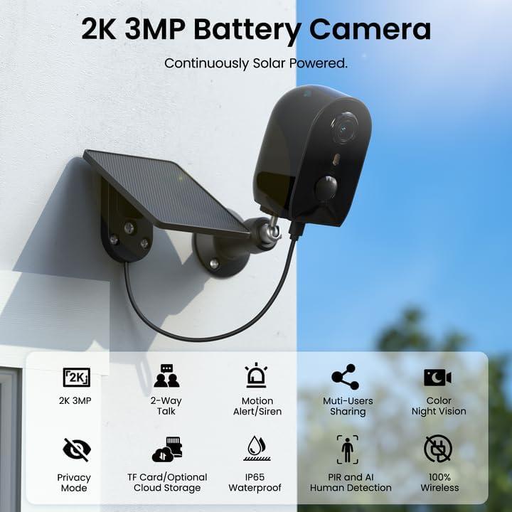 Cámara Solar Inalámbrica AOQEE Y8 2K con Detección PIR
