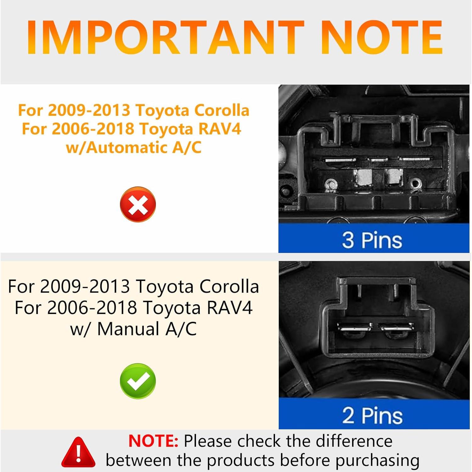 Motor de Soplador HVAC TadaMark para Toyota y Pontiac 2006-2018