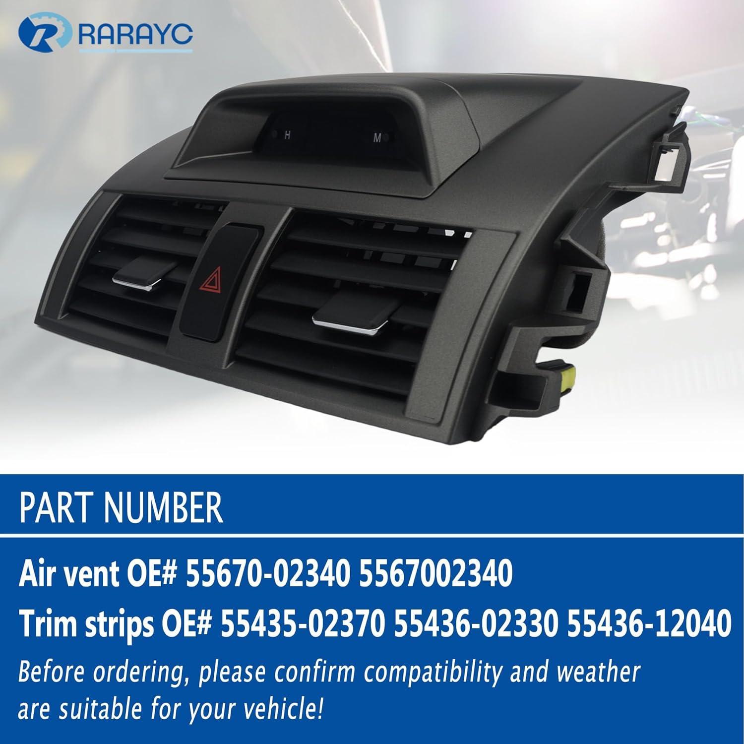 Kit de Recorte y Panel de Ventilación RARAYC para Toyota Corolla 2009-2013