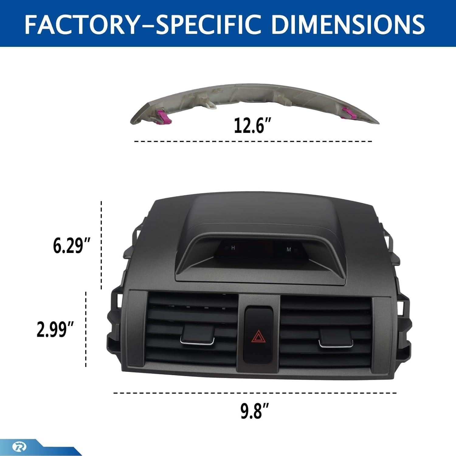 Kit de Recorte y Panel de Ventilación RARAYC para Toyota Corolla 2009-2013
