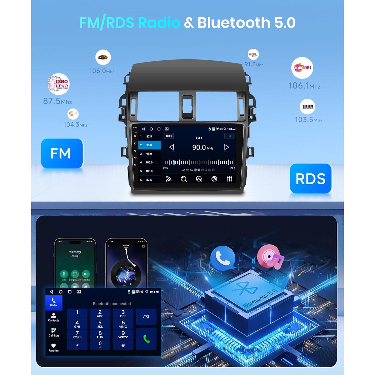 Estéreo Android 4+64G para Toyota Corolla 2009-2013 con CarPlay