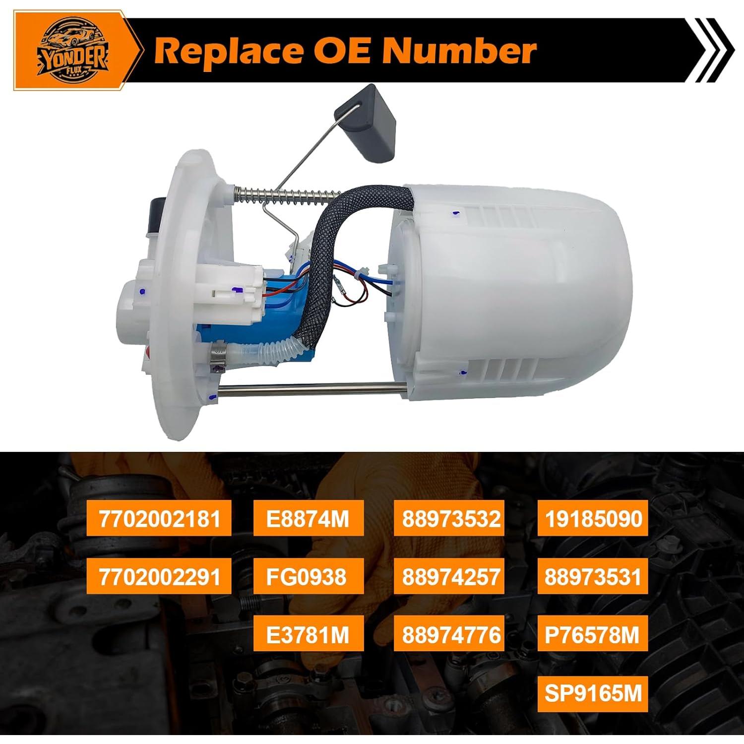 Bomba de Combustible Eléctrica Yonder Flux para Pontiac y Toyota