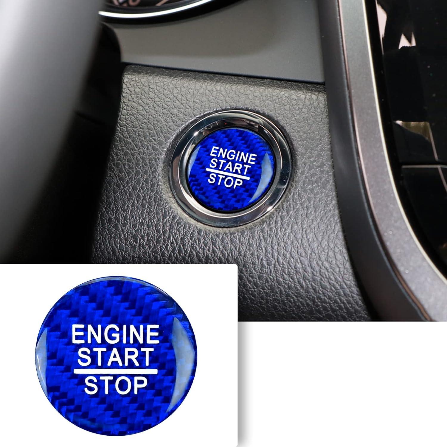 Cubierta de Botón de Inicio QianBao Fibra de Carbono Azul