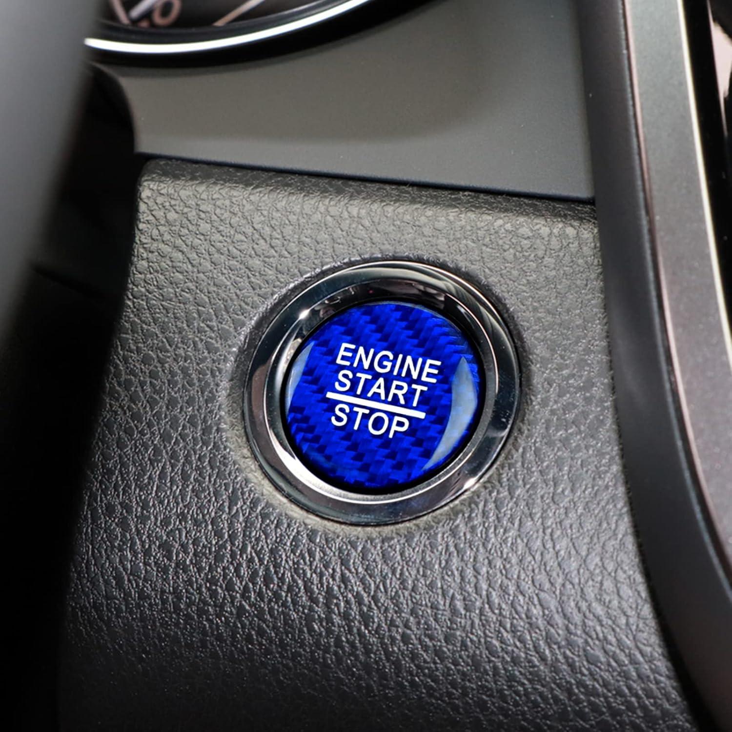 Cubierta de Botón de Inicio QianBao Fibra de Carbono Azul