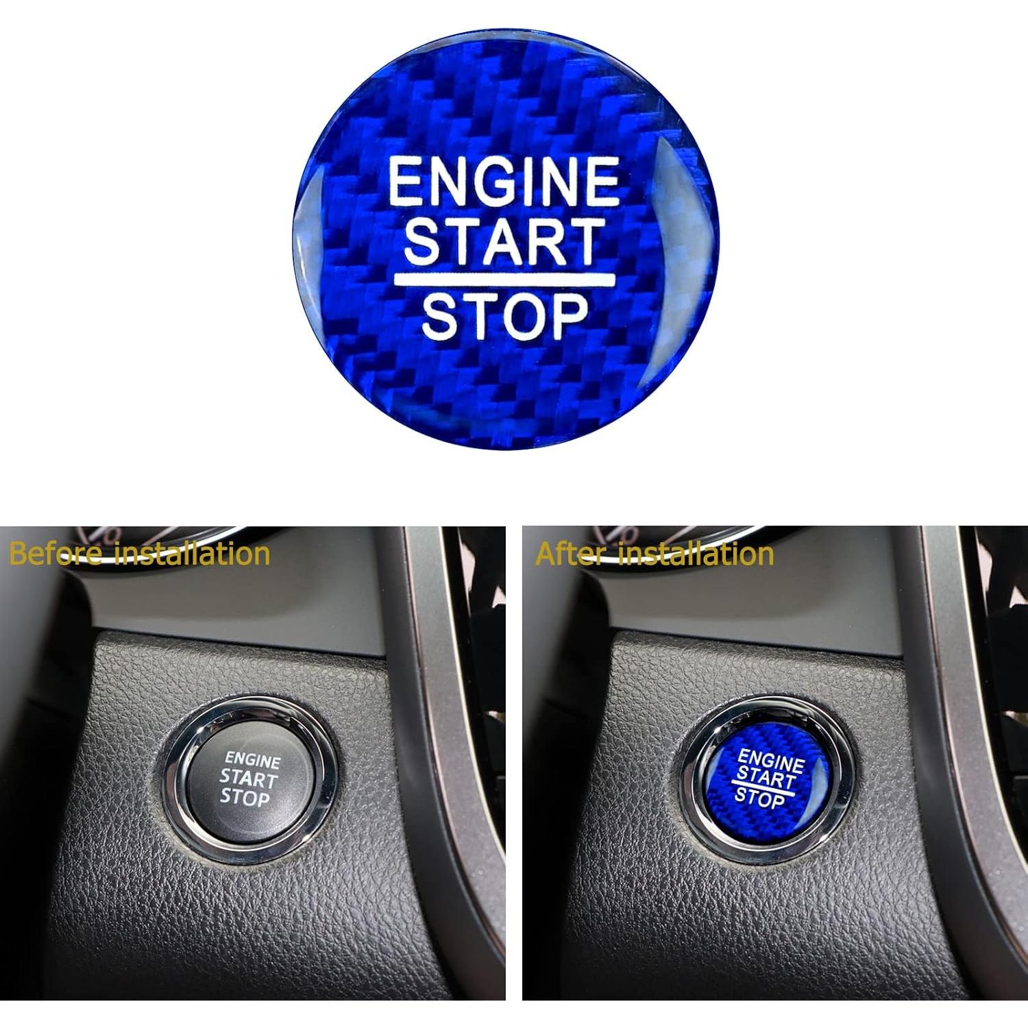 Cubierta de Botón de Inicio QianBao Fibra de Carbono Azul