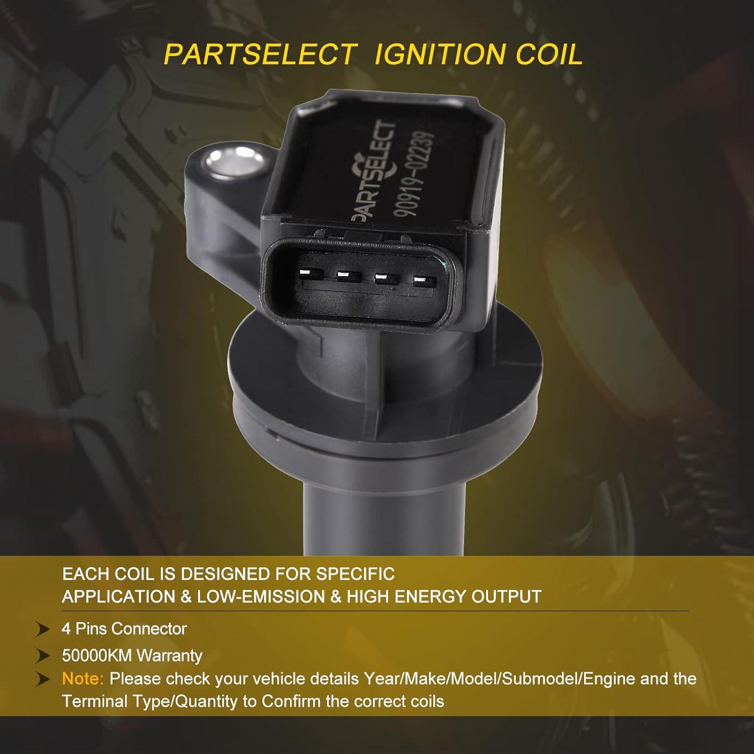 Bobinas de Encendido Partselect UF247 UF315 4PCS para Toyota y Chevy