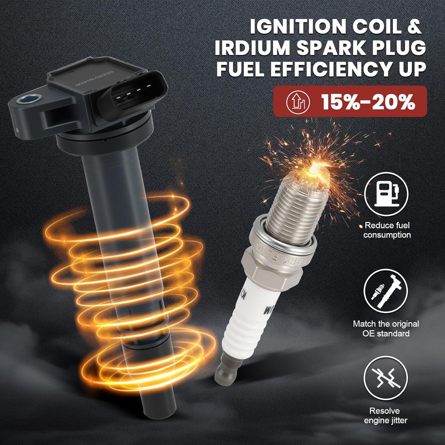 Paquete Bobina de Encendido y Bujías Iridio KacuYelin UF314