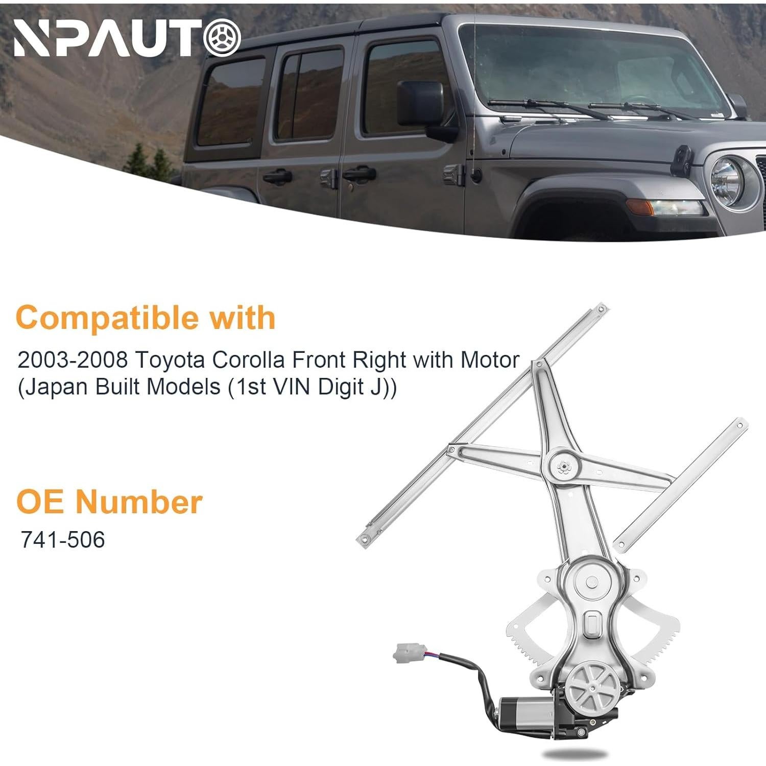 Regulador de Ventana Eléctrico Lateral Derecho NPAUTO 741-506