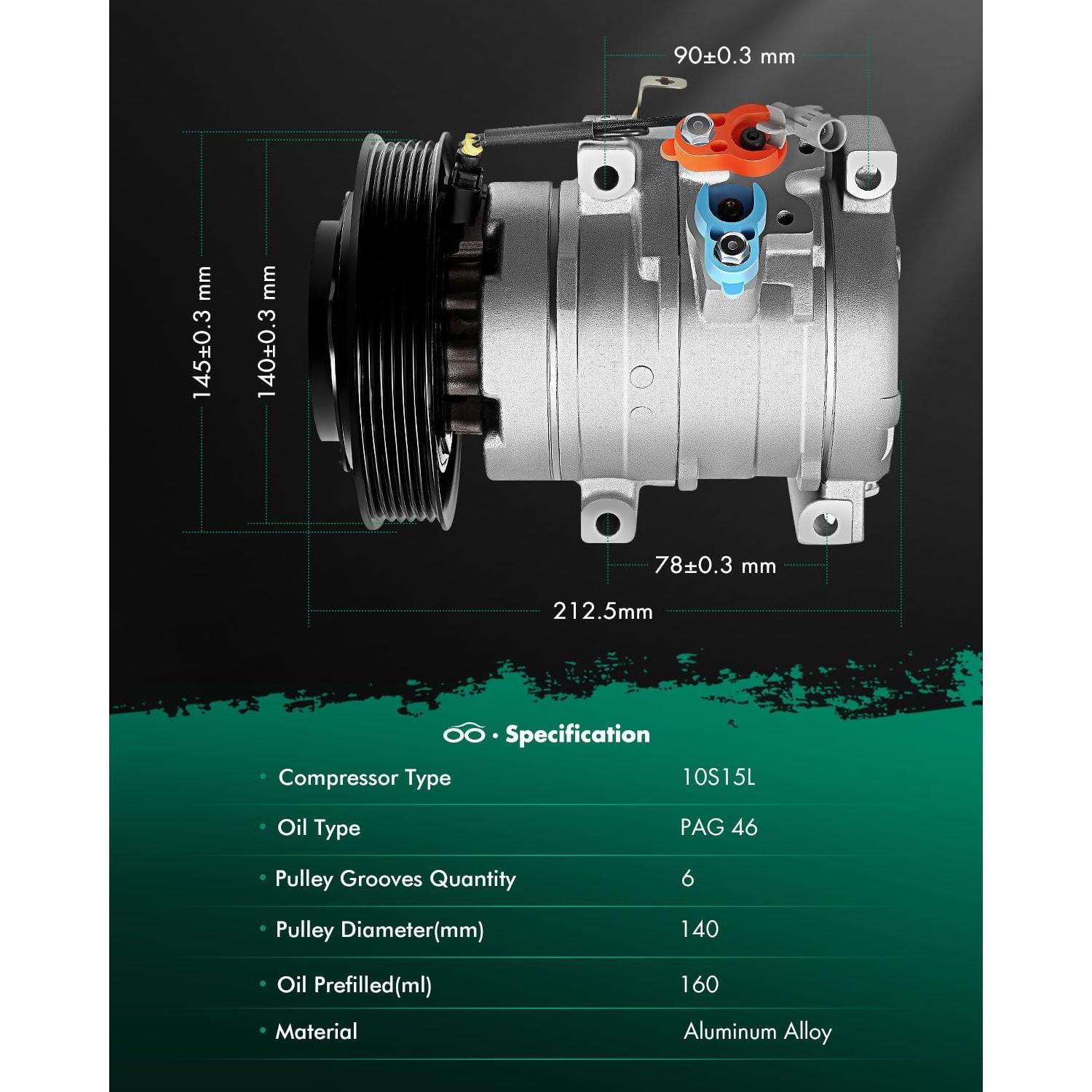 Compresor de aire acondicionado SCITOO para Toyota Corolla/Matrix 1.8L 2003-2008