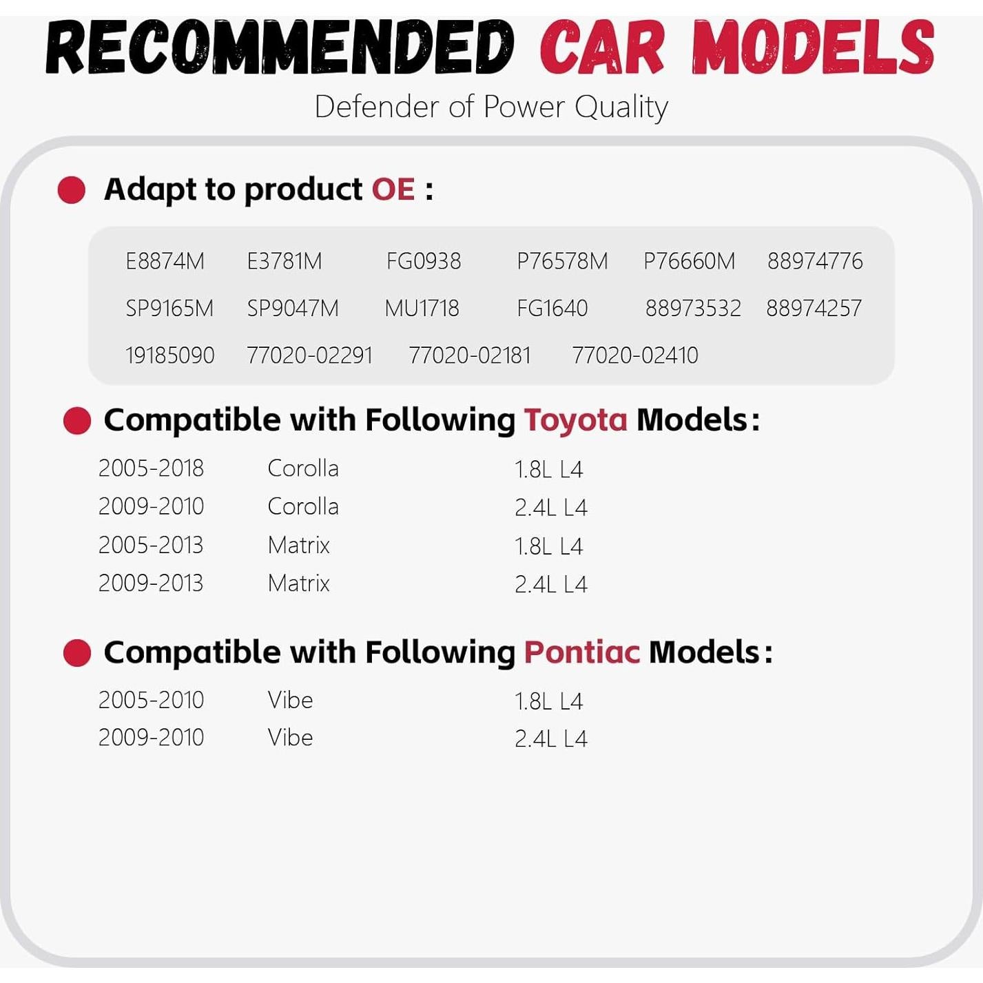 Bomba de Combustible BINGWEI ZC-1489 para Toyota Corolla y Matrix