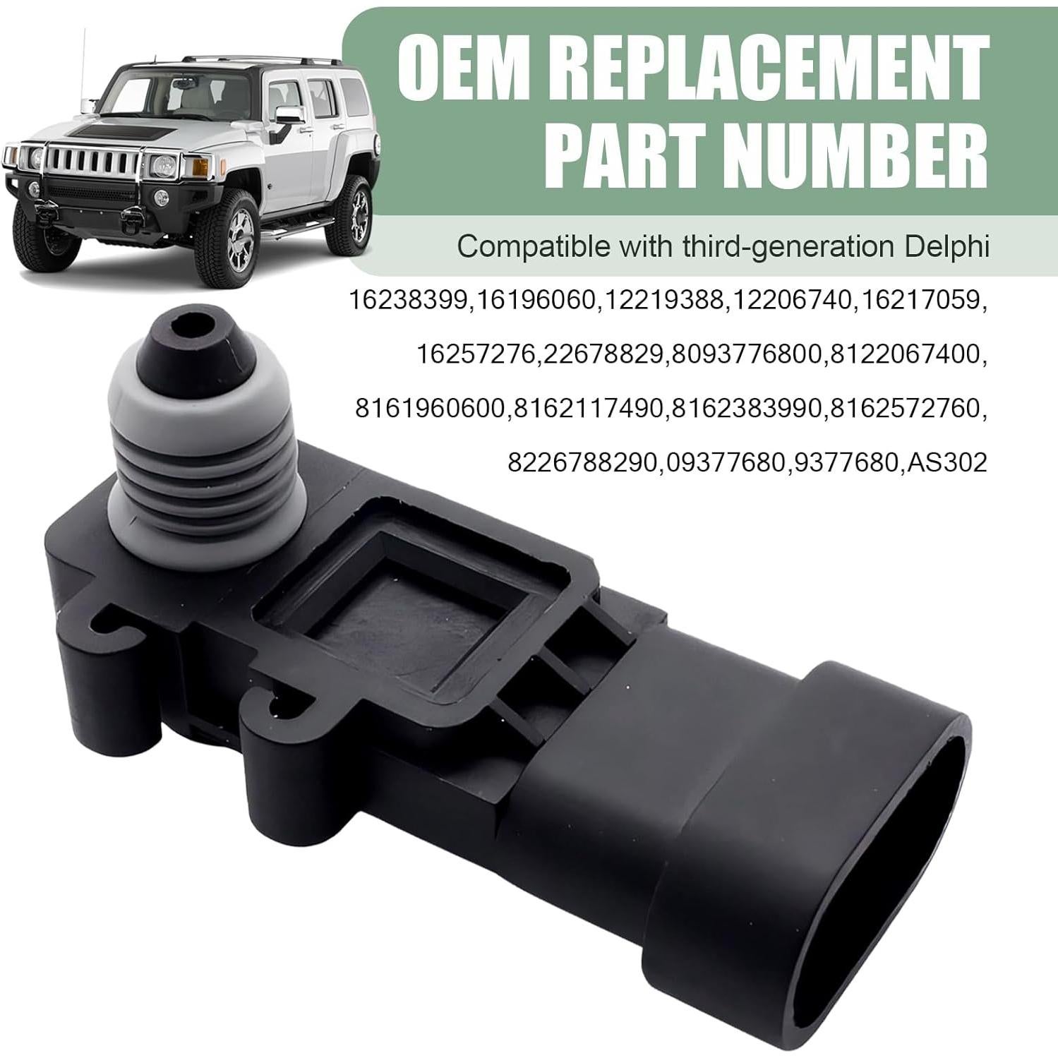 Sensor de Presión Automotriz Bookeel Compatible Delphi III