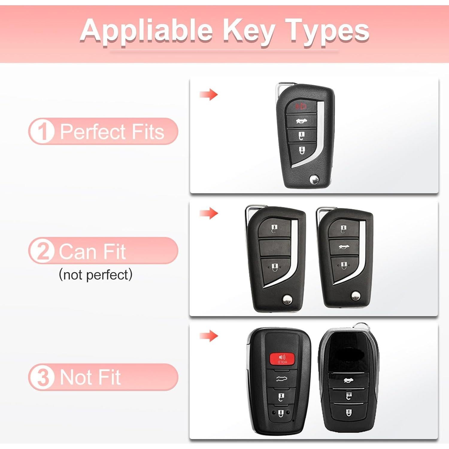 Funda de Llave Rosa Pangpai TPU para Toyota Fortuner RAV4