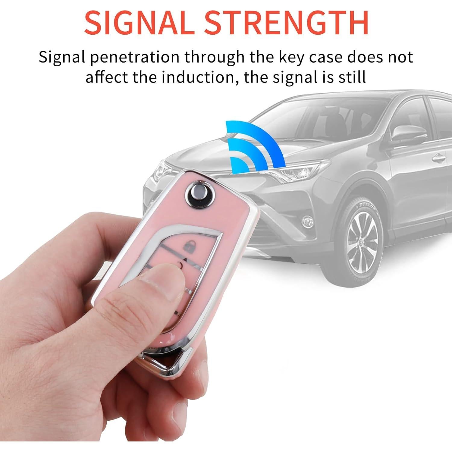 Funda de Llave Rosa Pangpai TPU para Toyota Fortuner RAV4