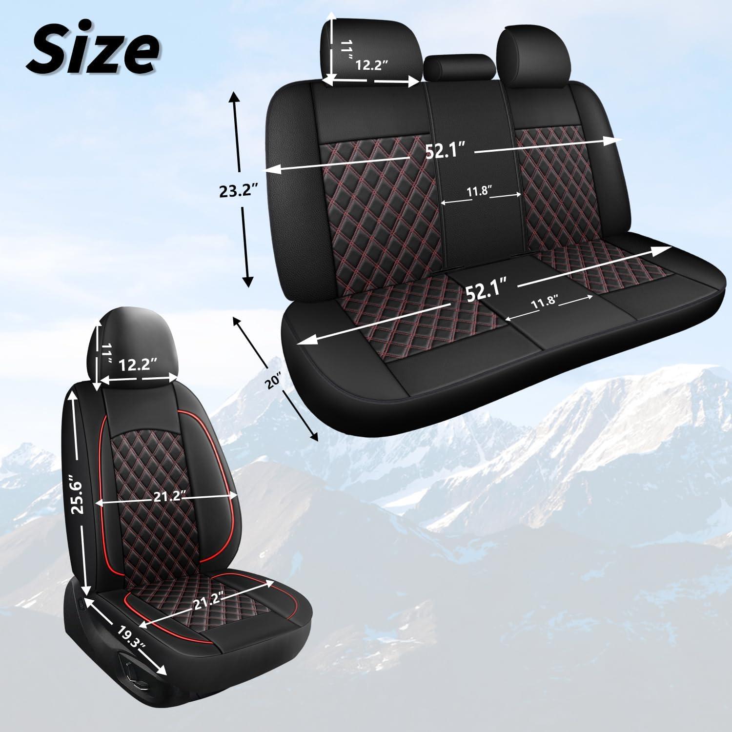 Cubierta de Asiento de Coche HChengkikz KZ-3 Negro Rojo Universal
