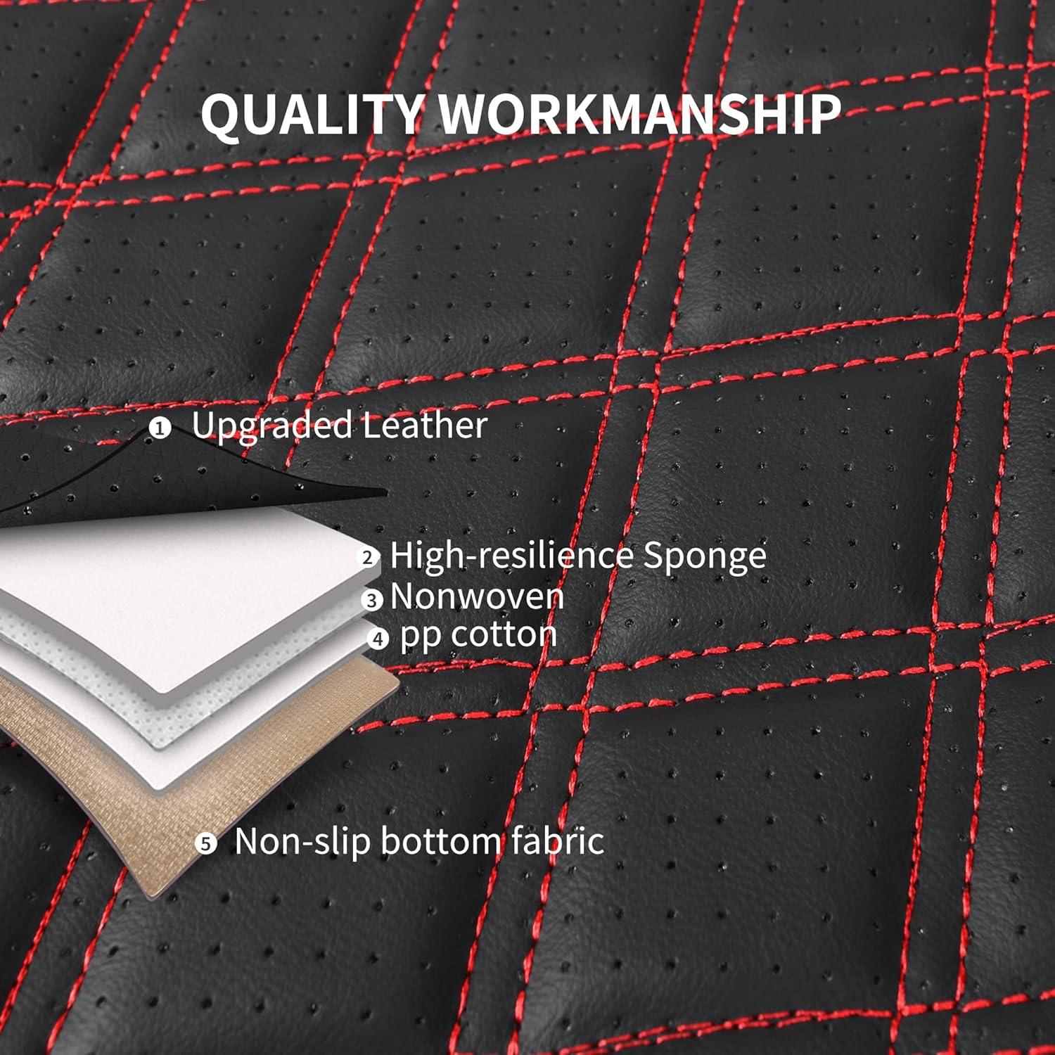 Cubierta de Asiento de Coche HChengkikz KZ-3 Negro Rojo Universal