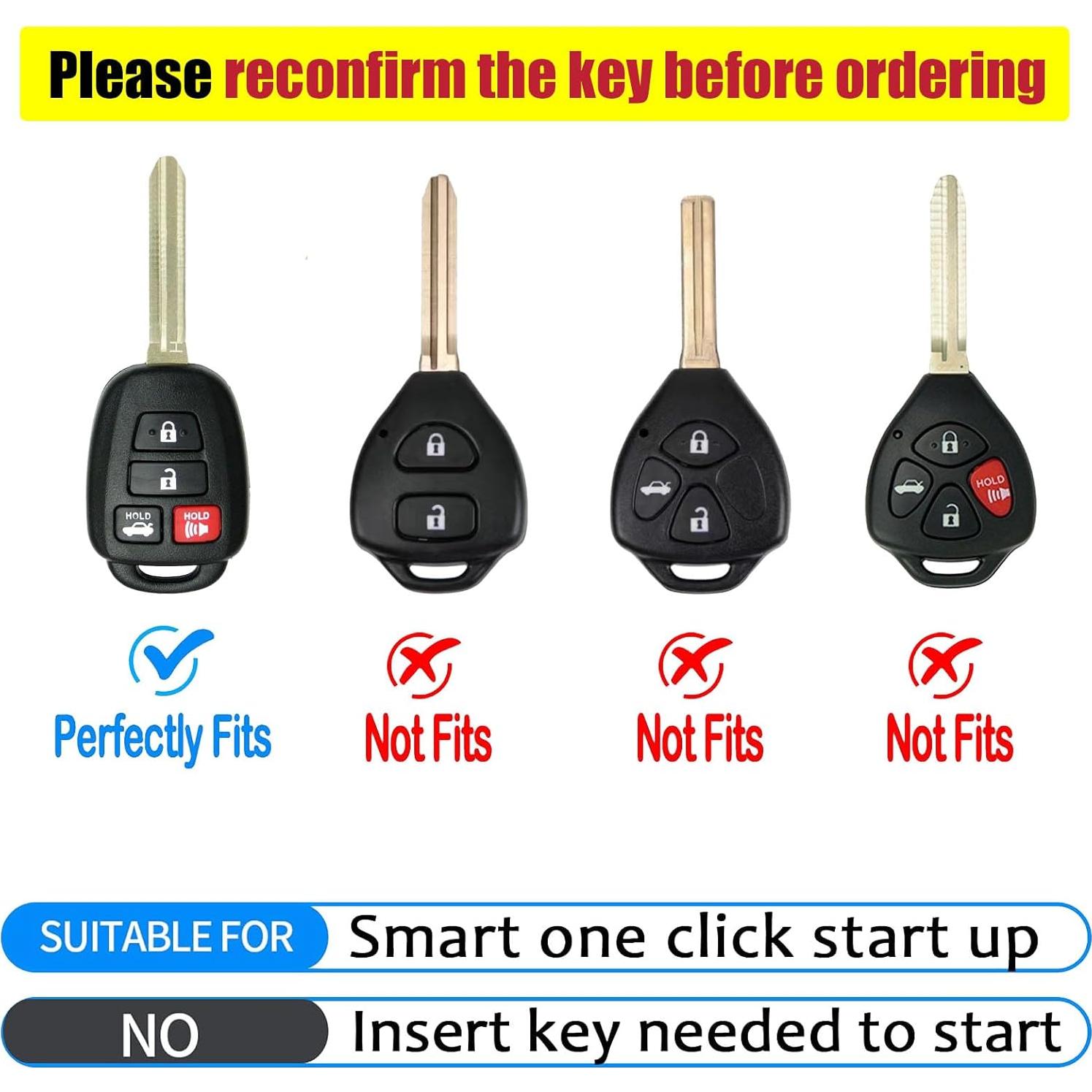 Cubierta de Llavero Toyota Camry RAV4 Corolla 2012-2019 TPU Negro