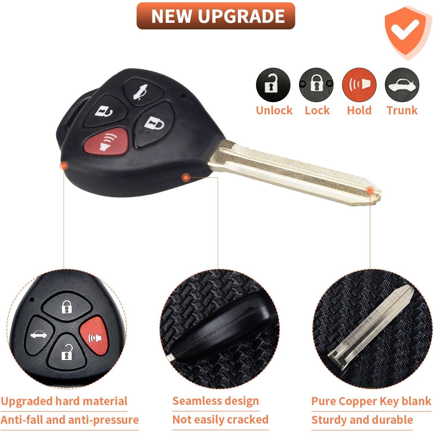 Carcasa de Llave Remota Toyota 4 Botones HYQ12BBY GQ4-29T