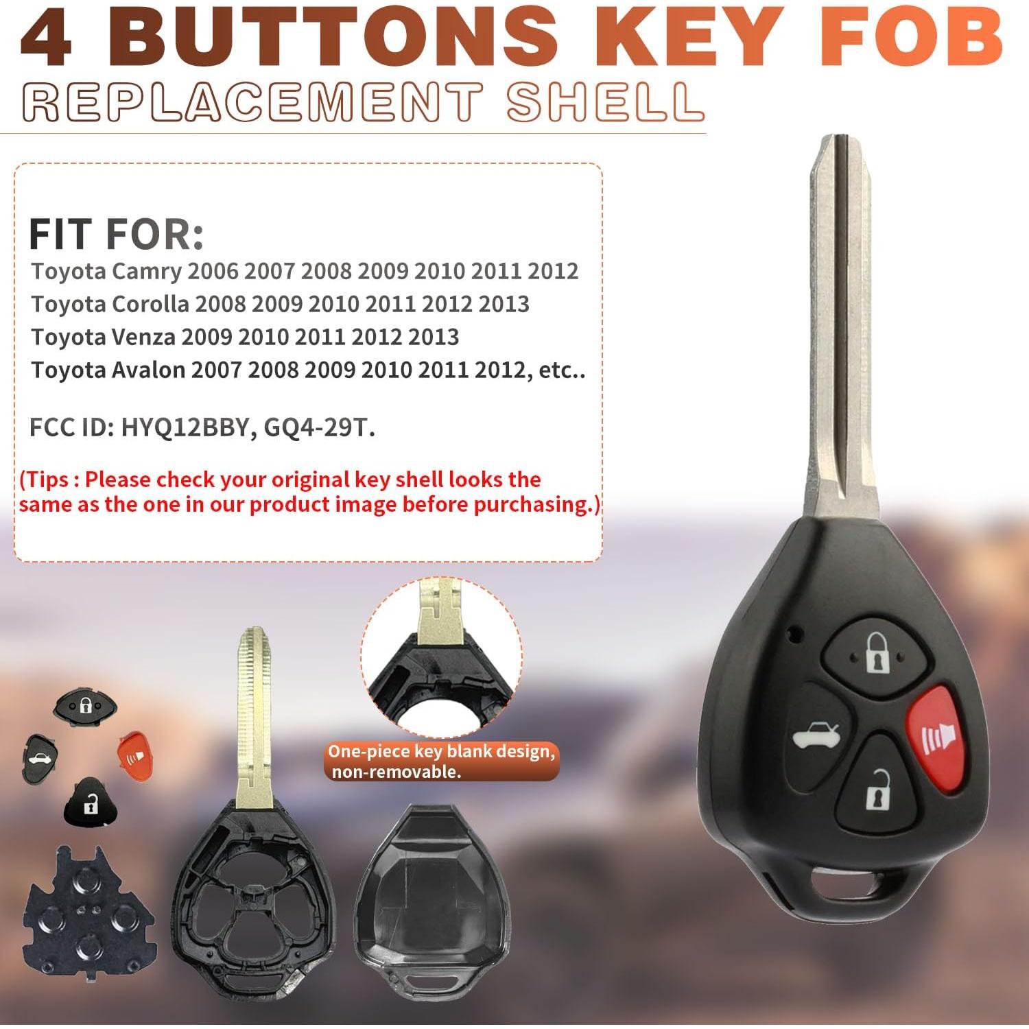 Carcasa de Llave Remota Toyota 4 Botones HYQ12BBY GQ4-29T