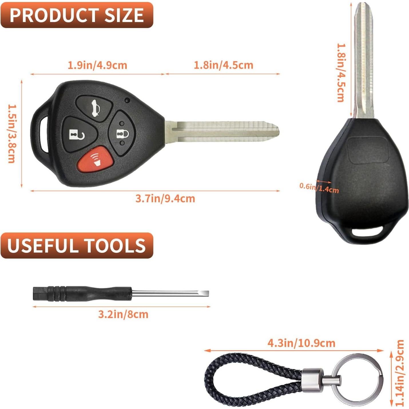 Carcasa de Llave Remota Toyota 4 Botones HYQ12BBY GQ4-29T
