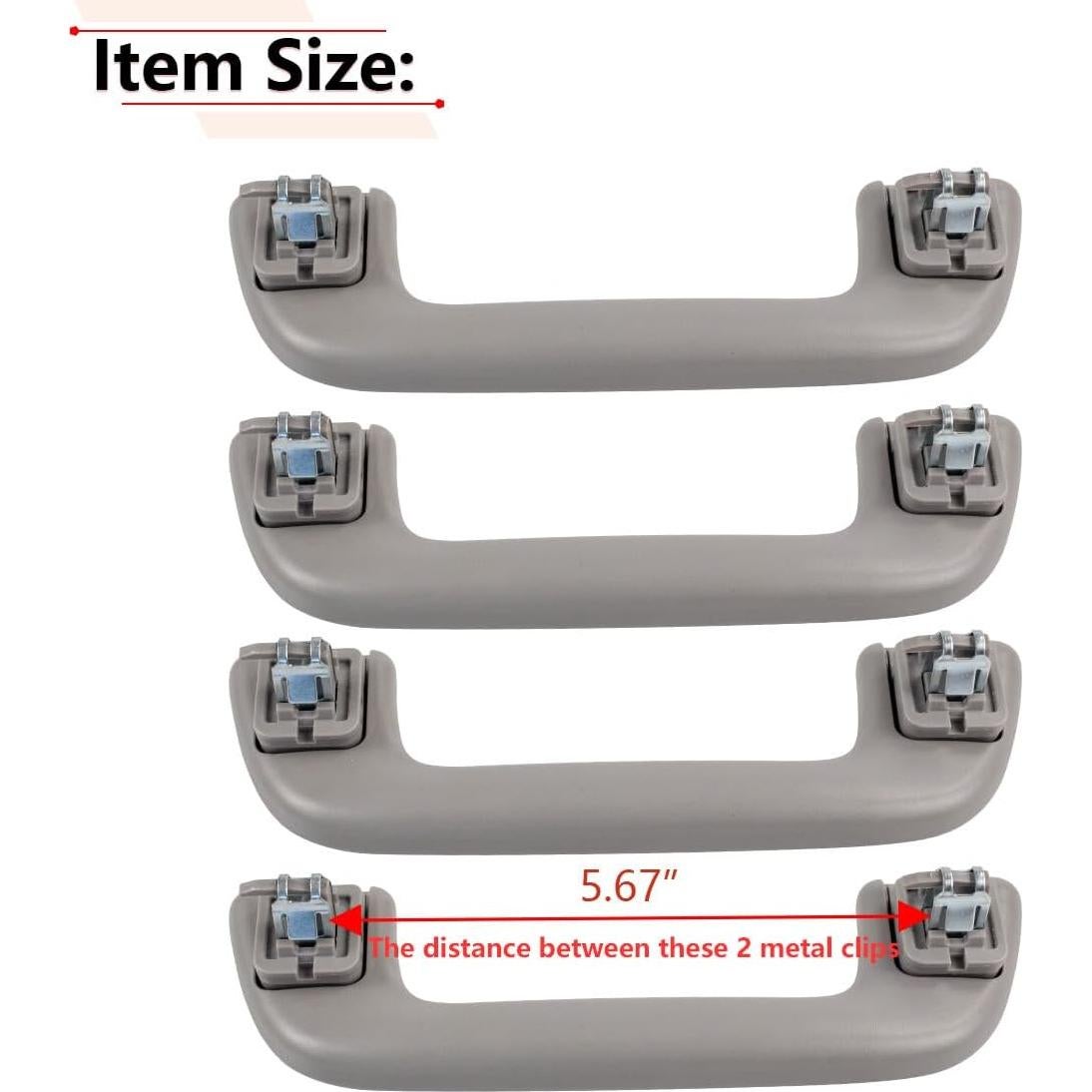 Asas de Agarre Interior RLB-HILON 4PCS para Toyota Gris