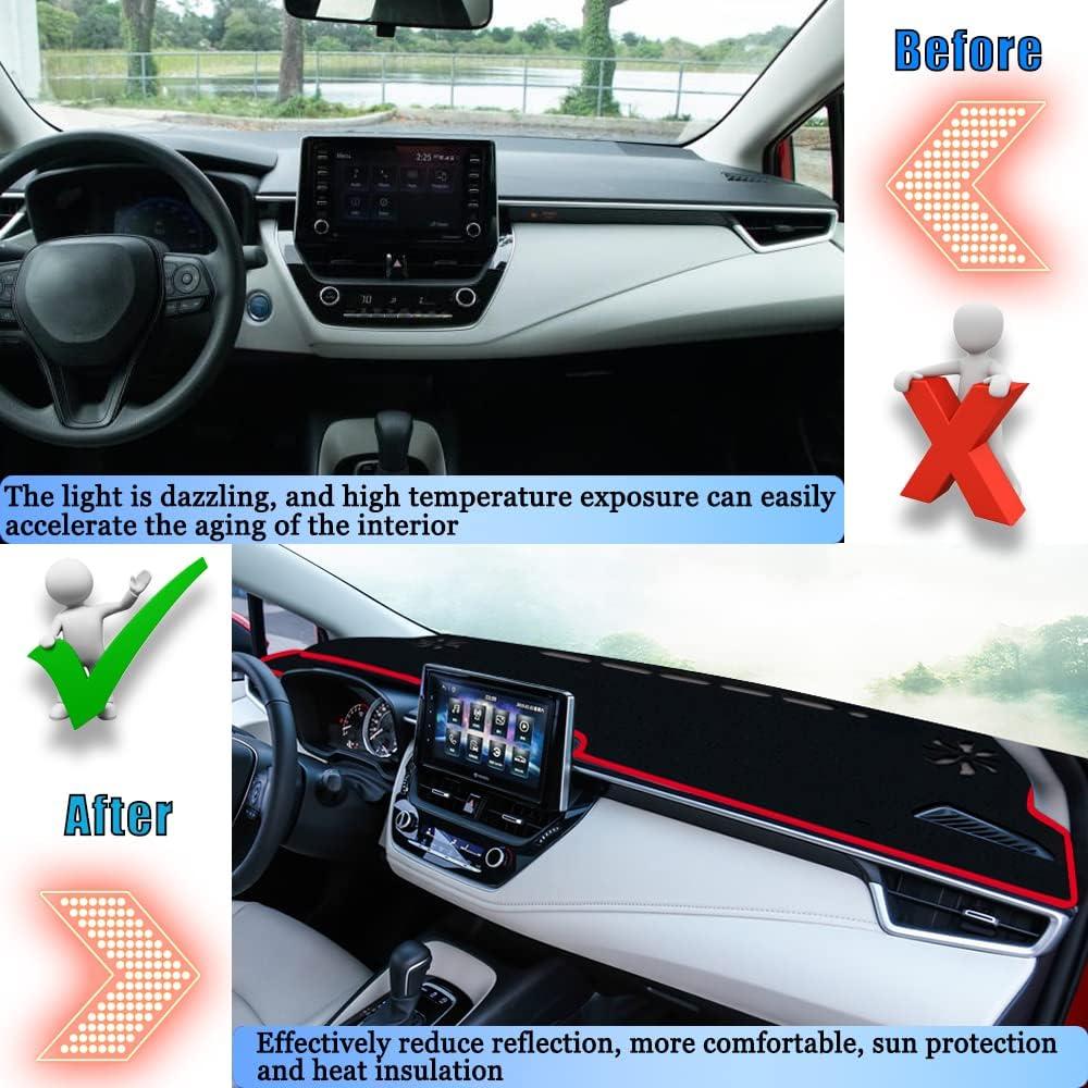 Cubierta de tablero YOFAMO para Toyota Corolla 2019-2022 Borde rojo