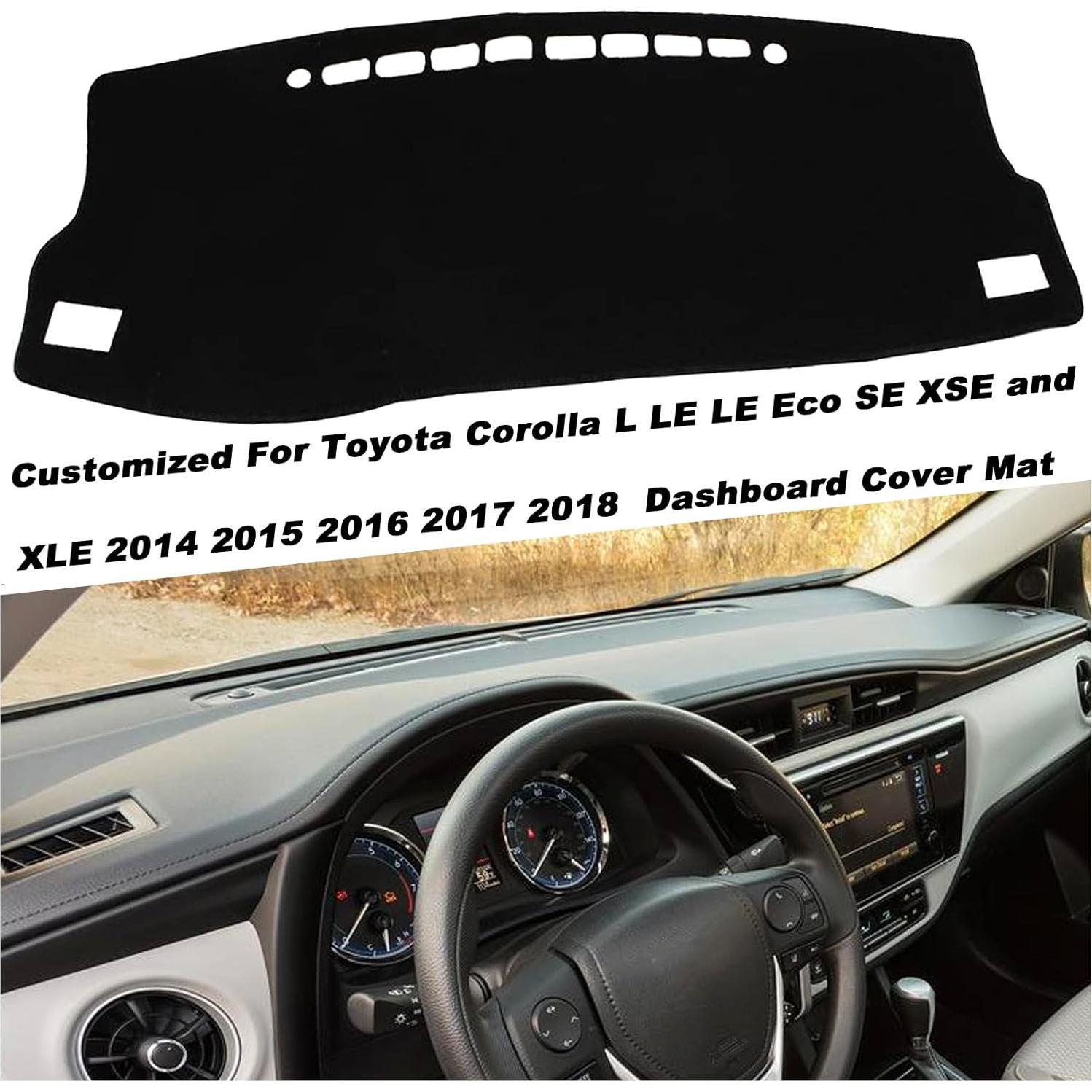 Cubierta de tablero KEEGTBOX para Toyota Corolla 2014-2018 Bisel Negro