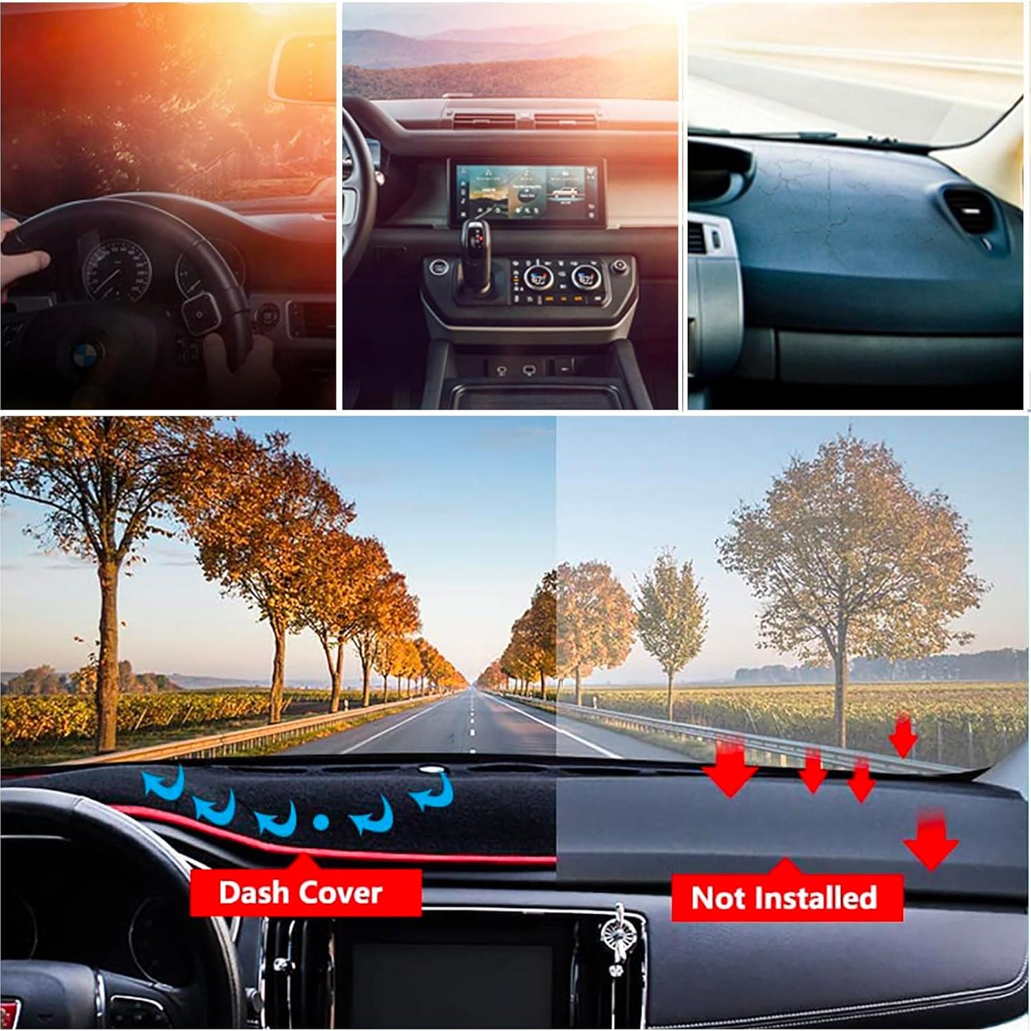 Cubierta de tablero KEEGTBOX para Toyota Corolla 2014-2018 Bisel Negro