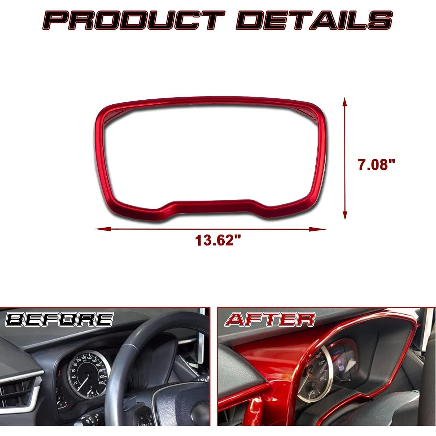 Cubierta de Panel de Instrumentos Xotic Tech Toyota Corolla 2020-2025 Rojo