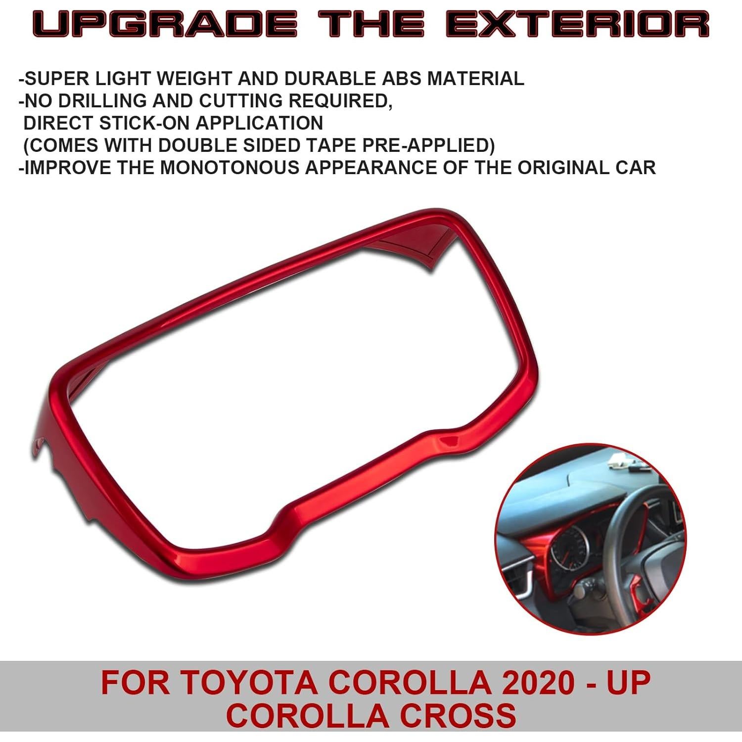 Cubierta de Panel de Instrumentos Xotic Tech Toyota Corolla 2020-2025 Rojo