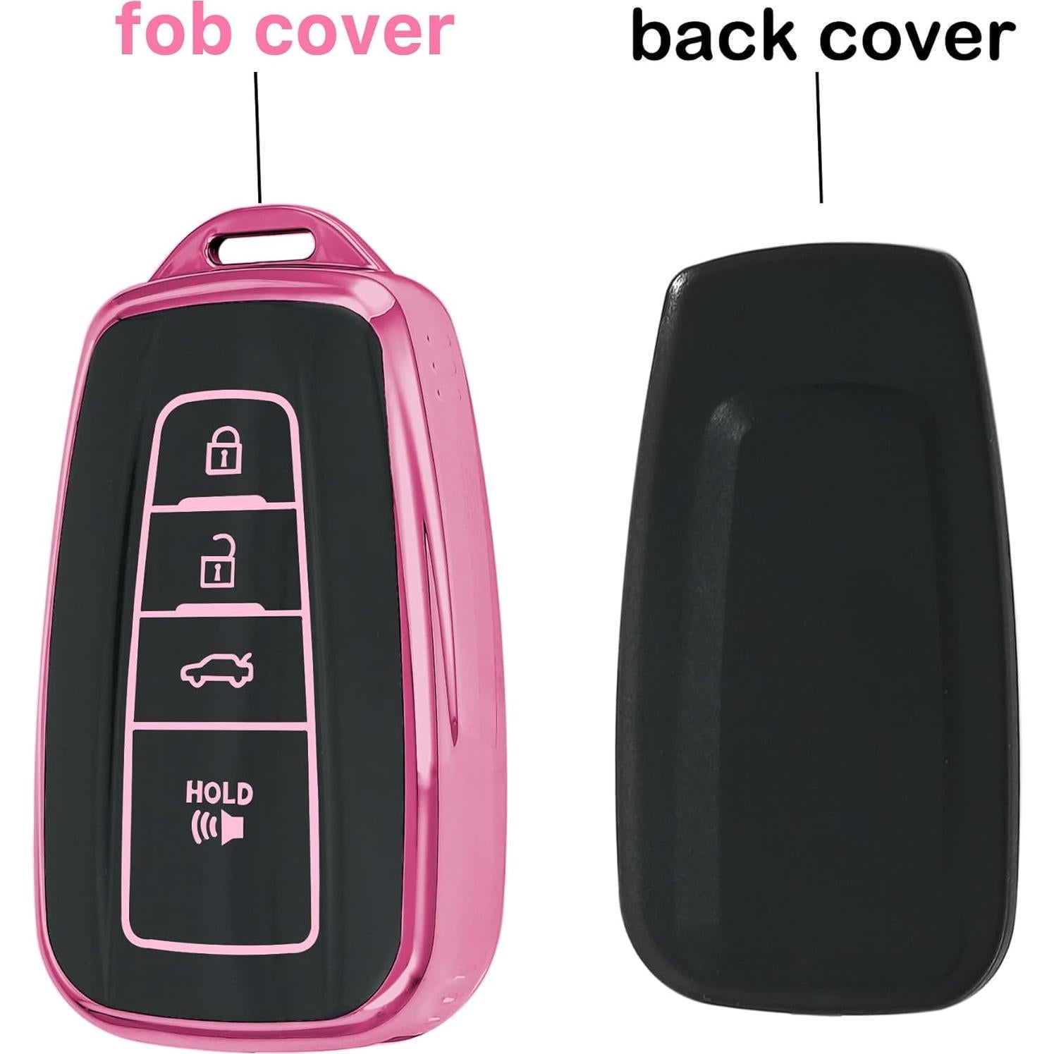 Funda de Llave Protectora TPU Yonmcfn para Toyota 4 Botones Rosa