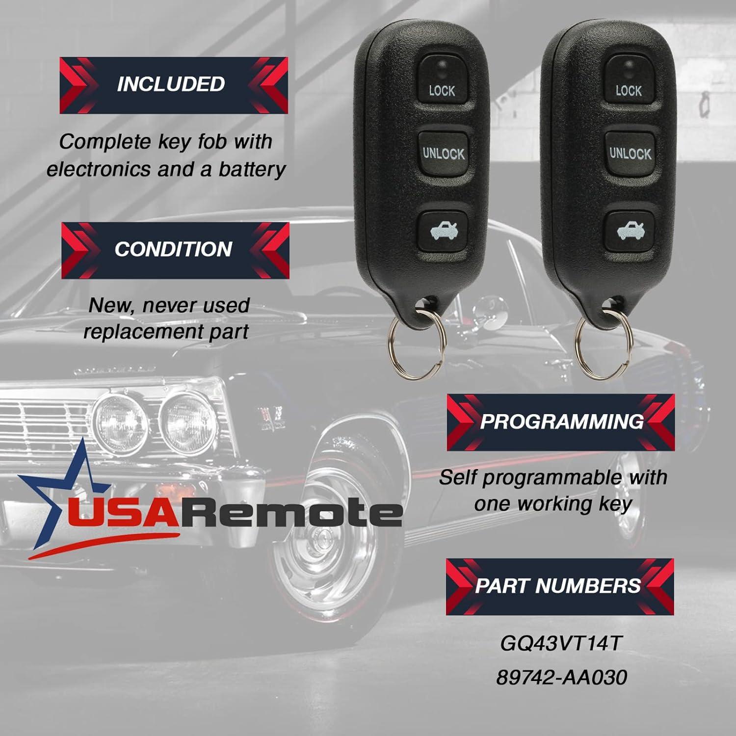 Control Remoto Entrada Sin Llave Toyota Camry Sienna 2 Piezas