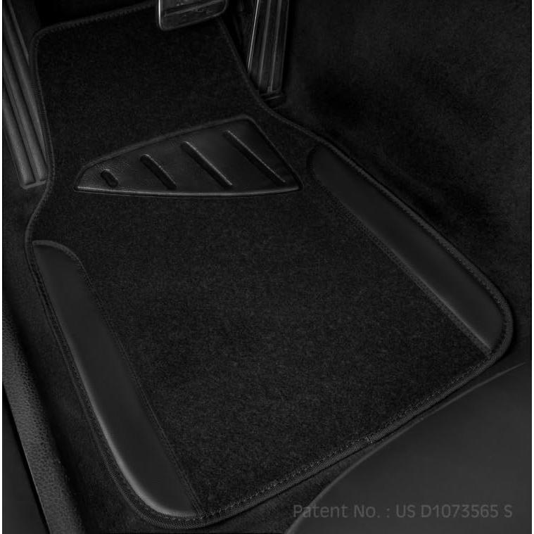 Alfombrillas de Piso Universales CAR PASS, Juego de 4 Piezas Negras