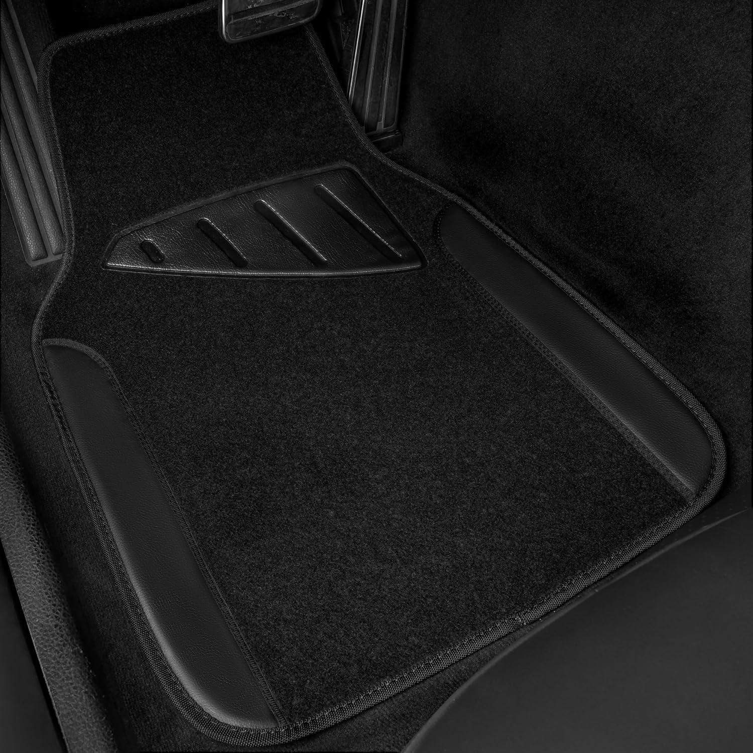 Alfombrillas de Piso Universales CAR PASS, Juego de 4 Piezas Negras