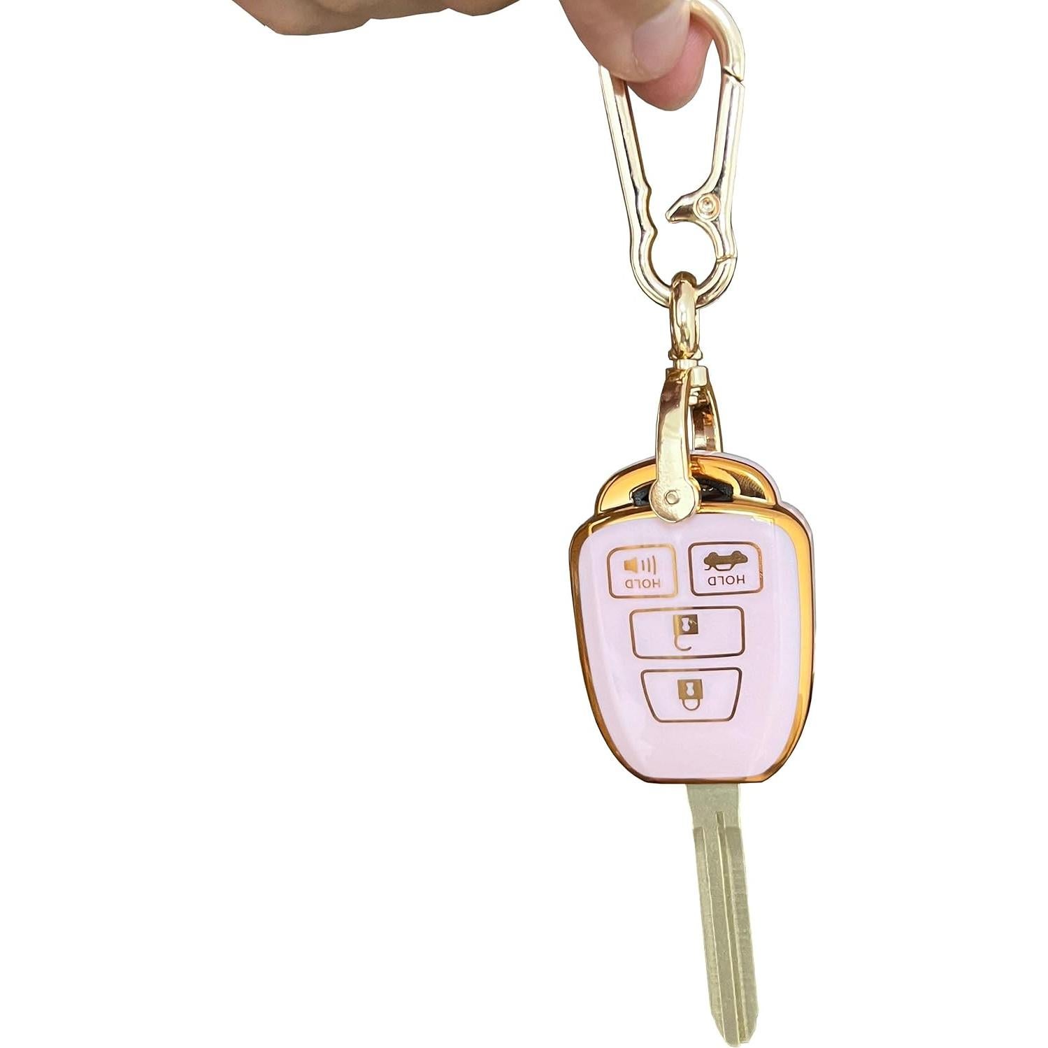 Funda de Llave Inteligente Toyota QIXIUBIA Rosa 4 Botones