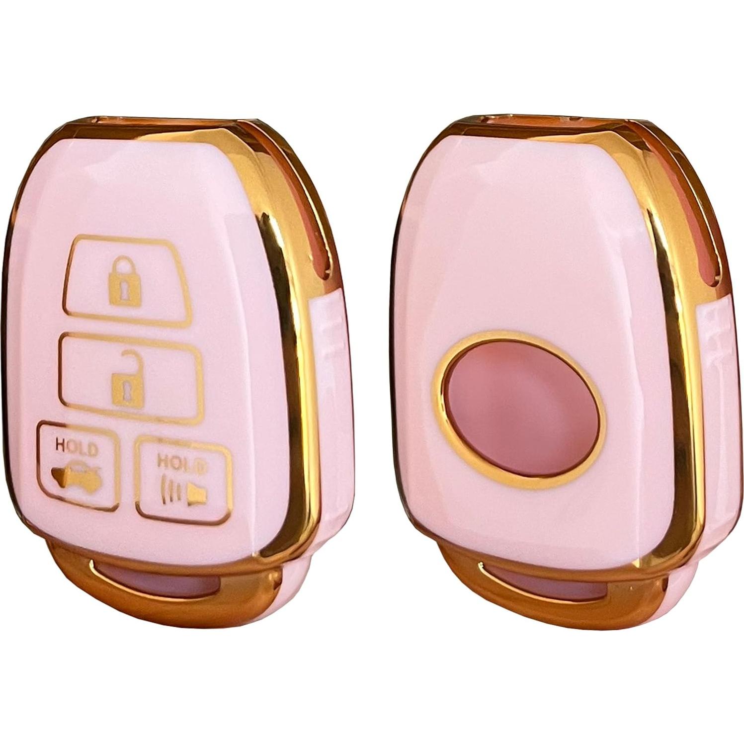 Funda de Llave Inteligente Toyota QIXIUBIA Rosa 4 Botones