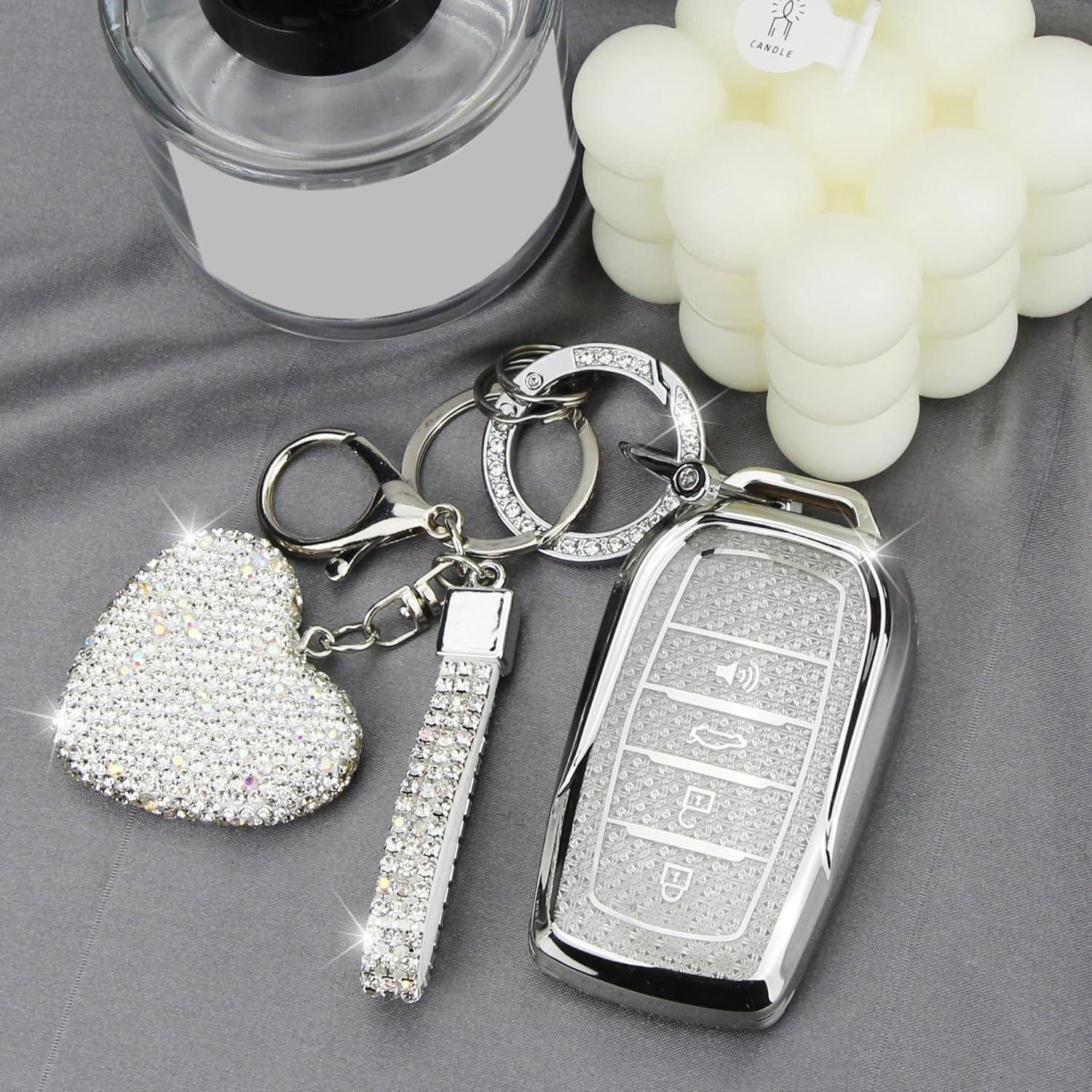 Cubierta de Llave YIKECASE para Toyota 4 Botones Plata