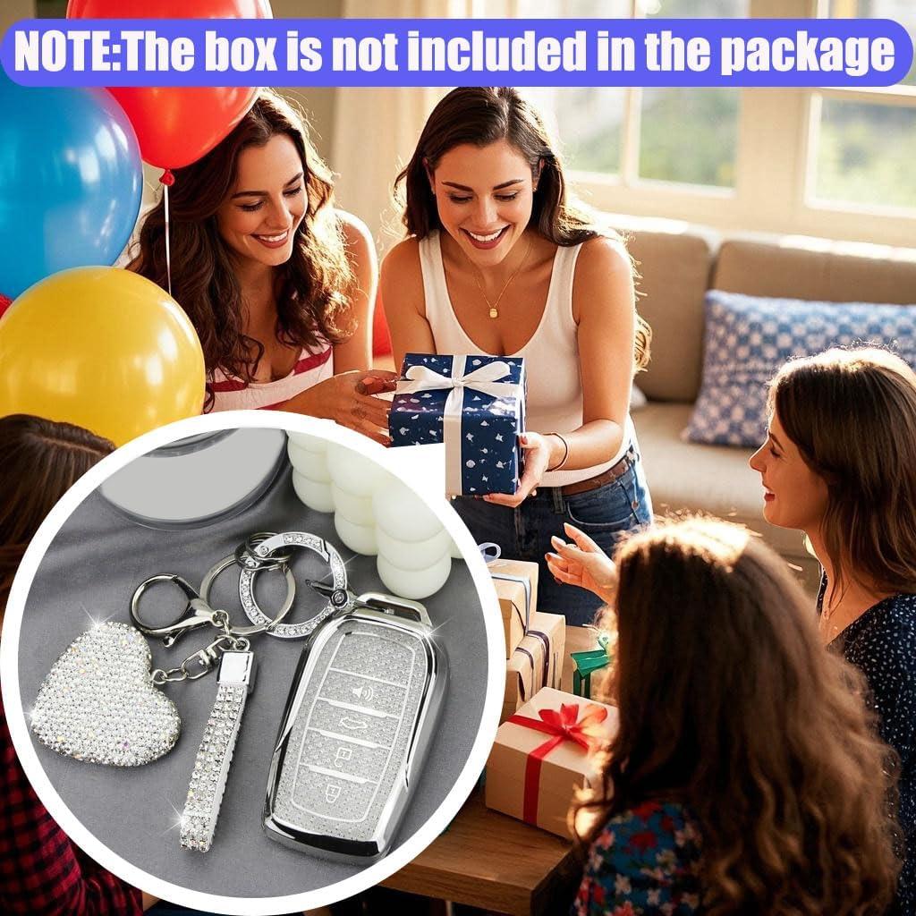 Cubierta de Llave YIKECASE para Toyota 4 Botones Plata