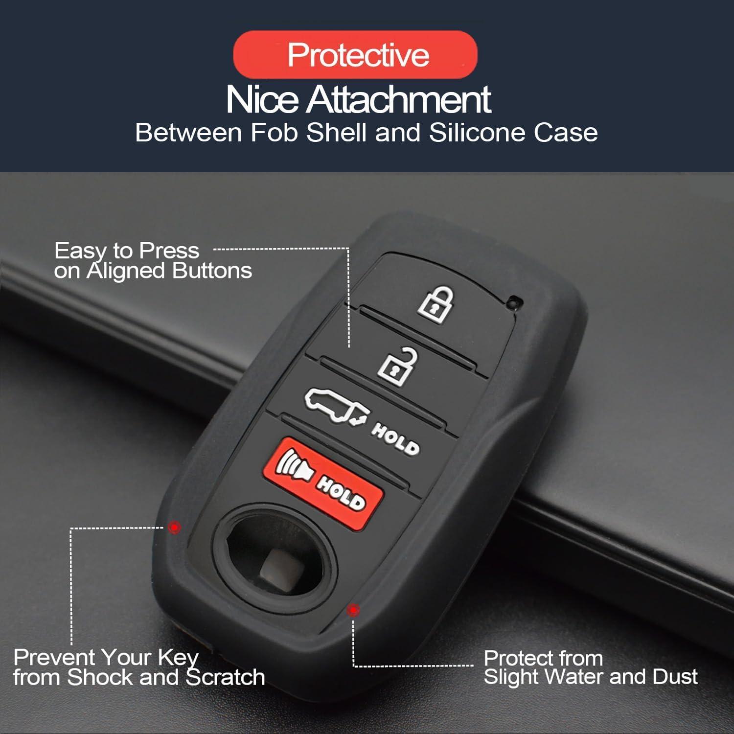 Funda de Llave de Silicona INFIPAR para Toyota 4 Botones