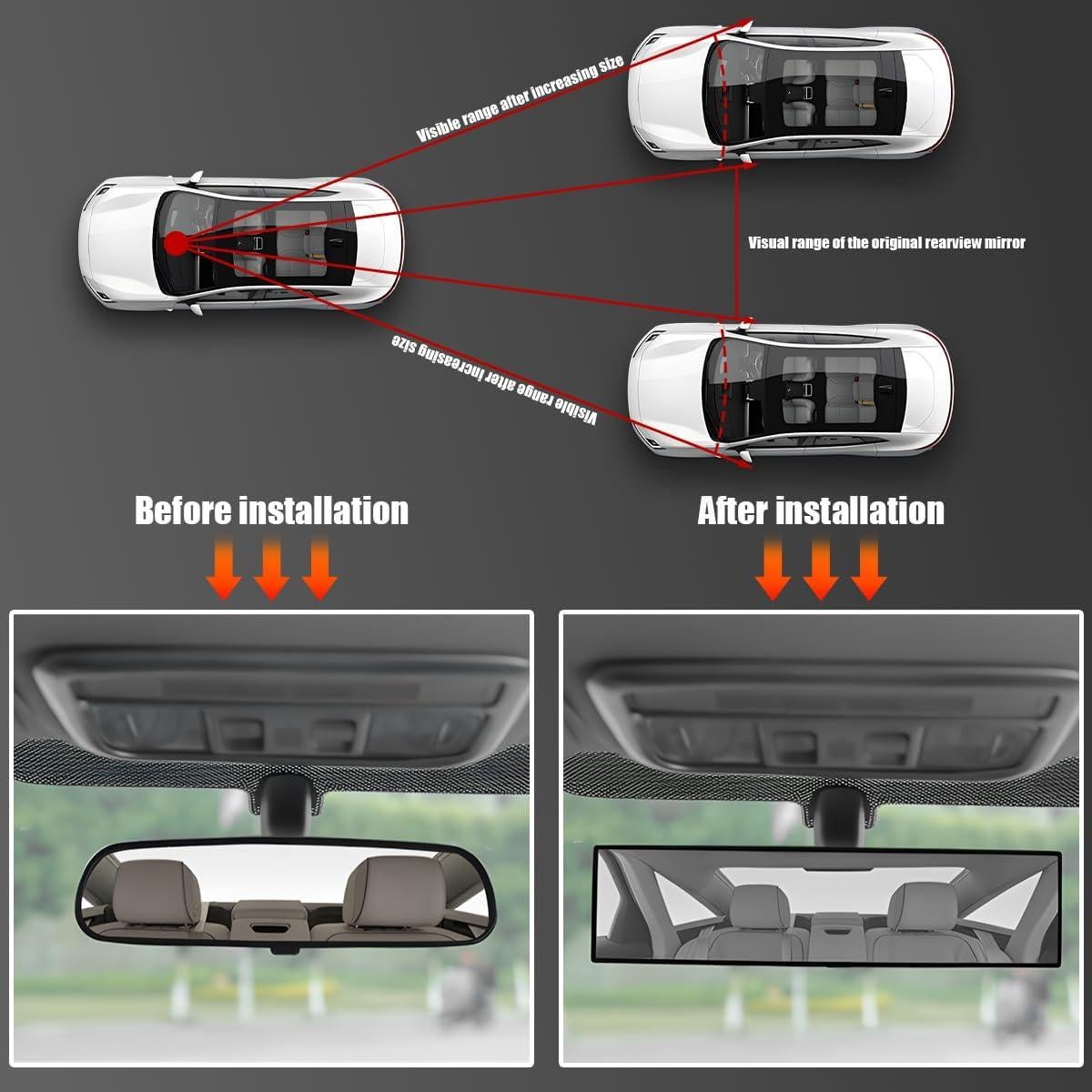 Espejo Retrovisor Convexo Panorámico Mandark 30.48cm 2PCS