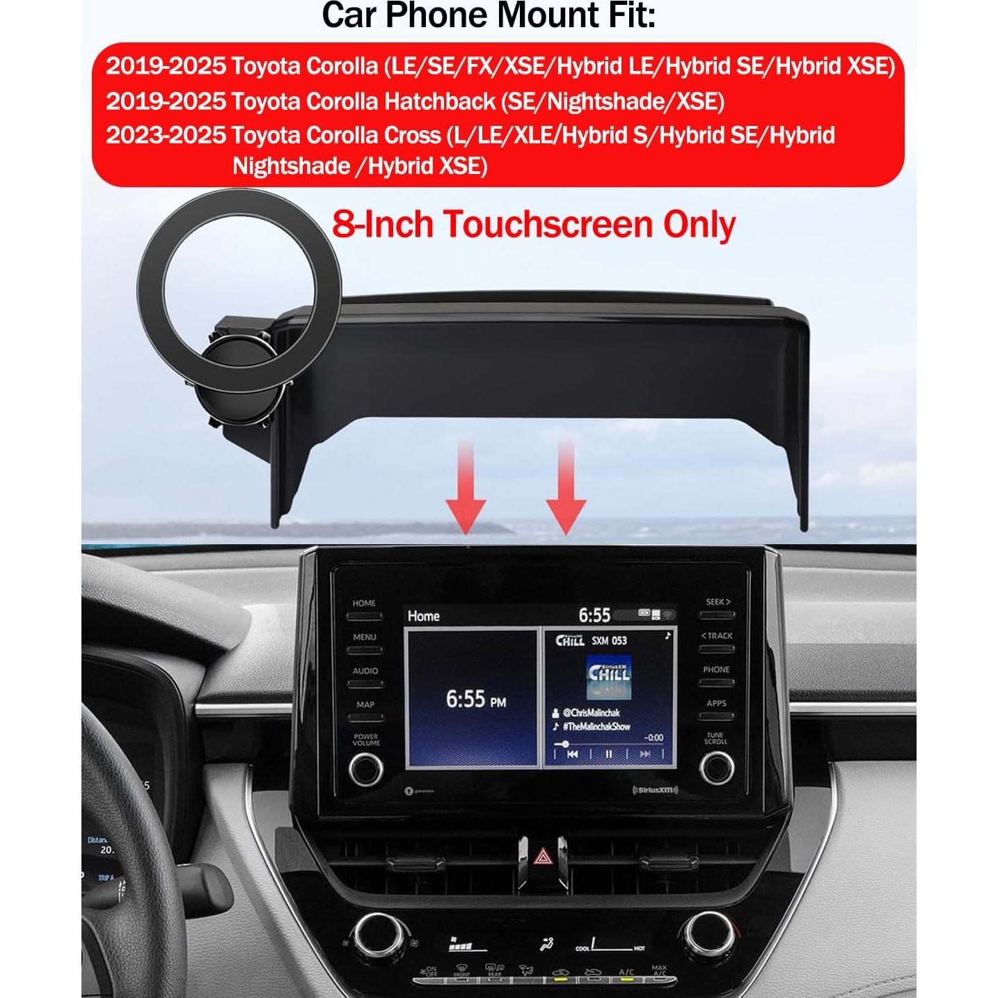 Soporte para Teléfono de Coche Hesanzol para Toyota Corolla 2019-2025, Pantalla Táctil 20cm, Magnético