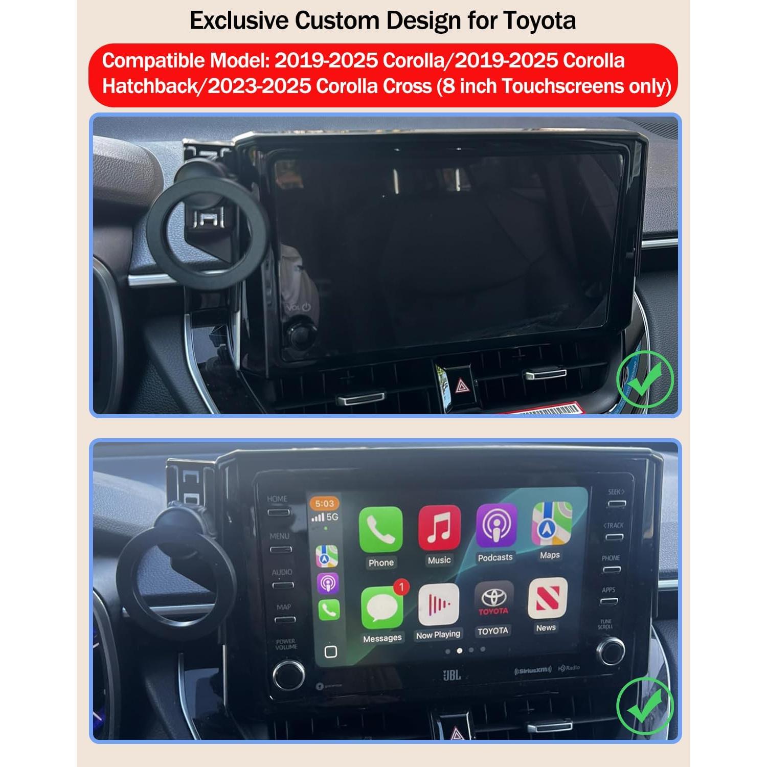 Soporte para Teléfono de Coche Hesanzol para Toyota Corolla 2019-2025, Pantalla Táctil 20cm, Magnético