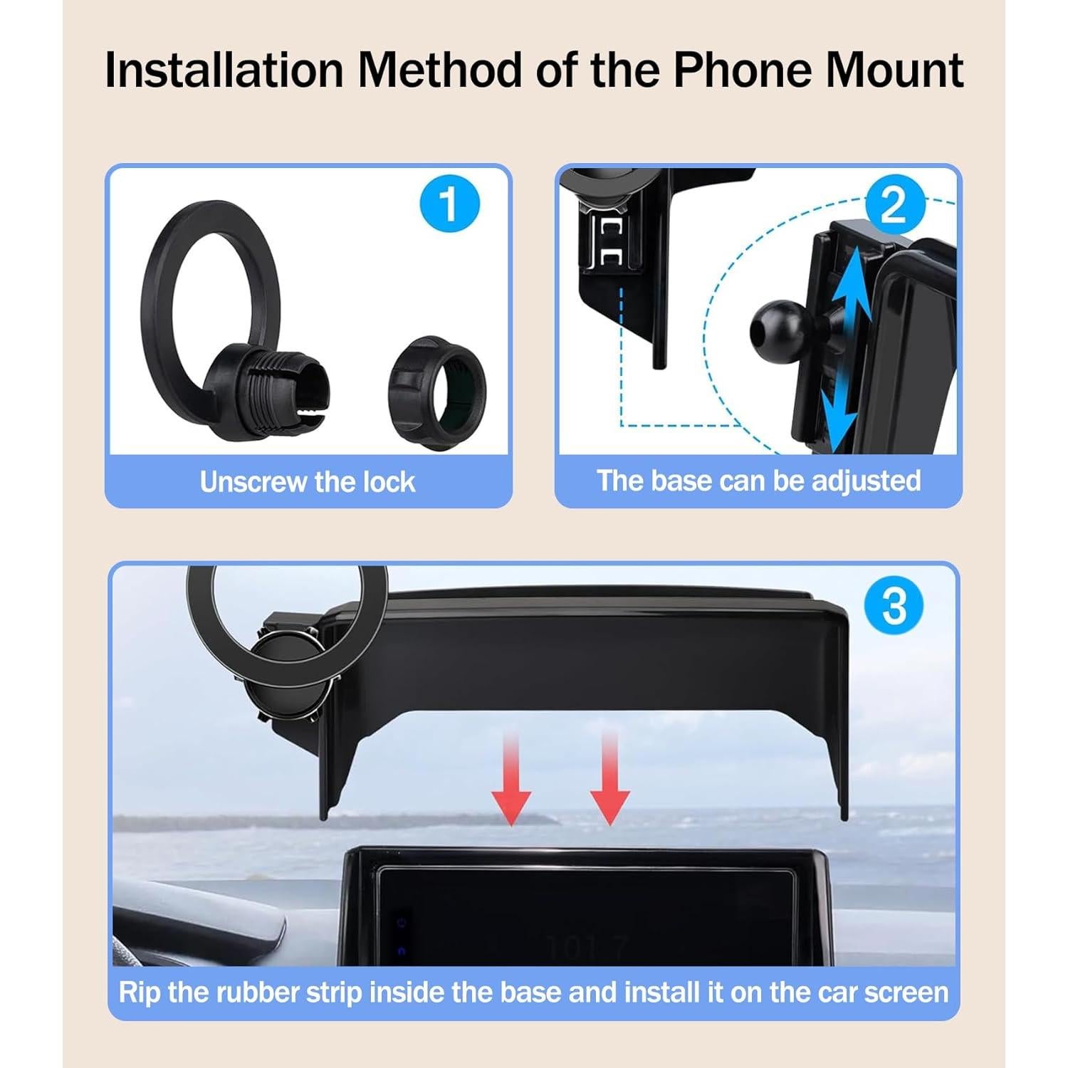 Soporte para Teléfono de Coche Hesanzol para Toyota Corolla 2019-2025, Pantalla Táctil 20cm, Magnético