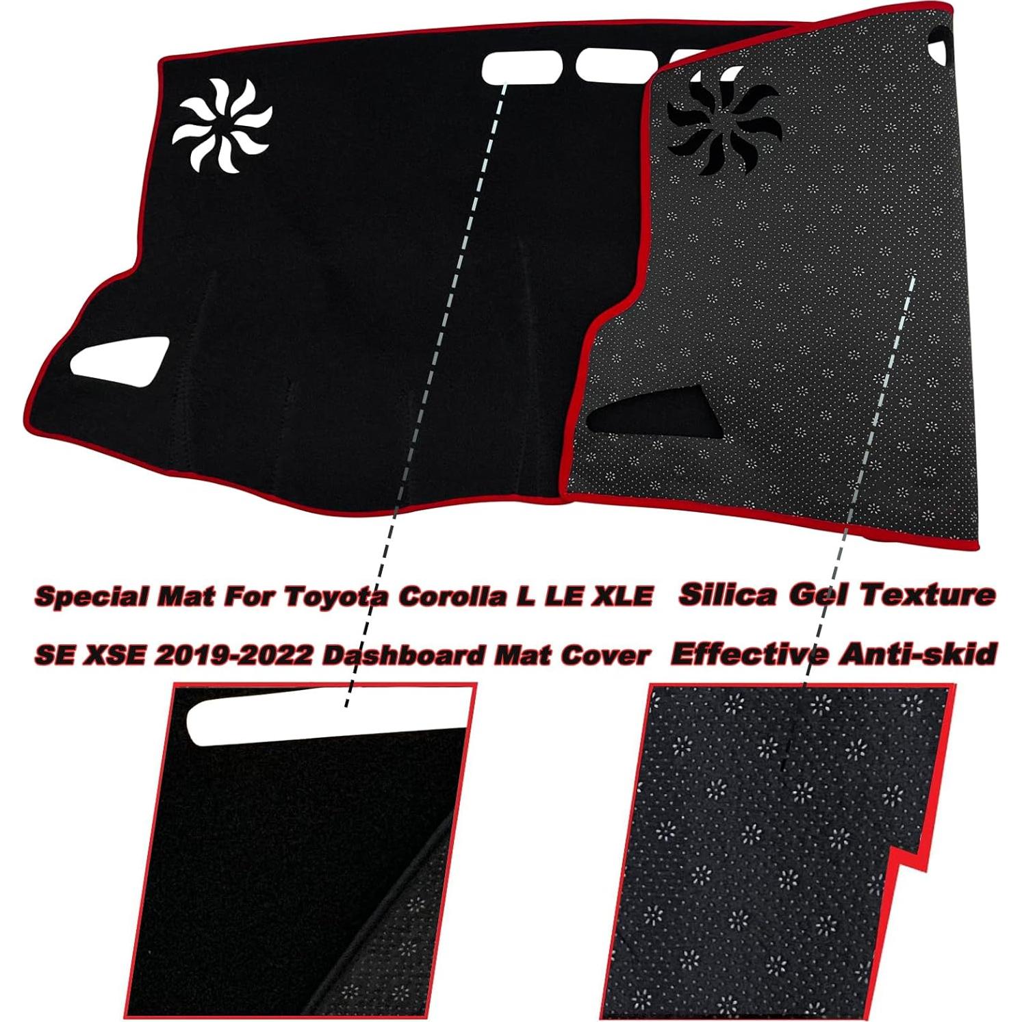 Cubierta de Tablero KEEGTBOX para Toyota Corolla Sedan 2019-2022 Bisel Rojo