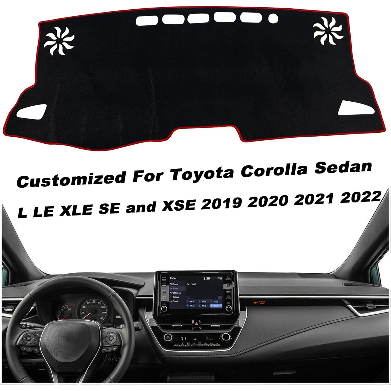Cubierta de Tablero KEEGTBOX para Toyota Corolla Sedan 2019-2022 Bisel Rojo